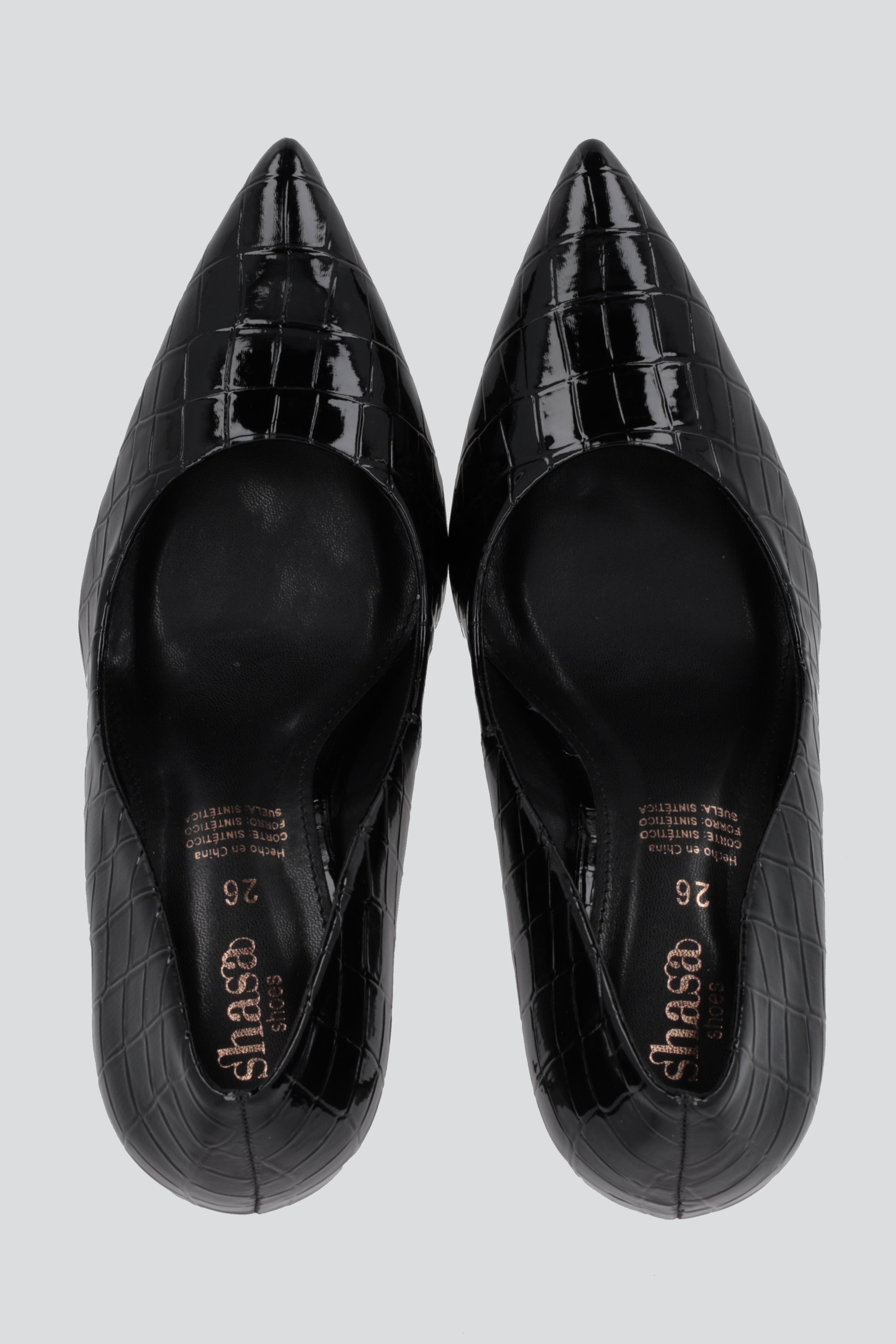 Tacon pointy croco NEGRO