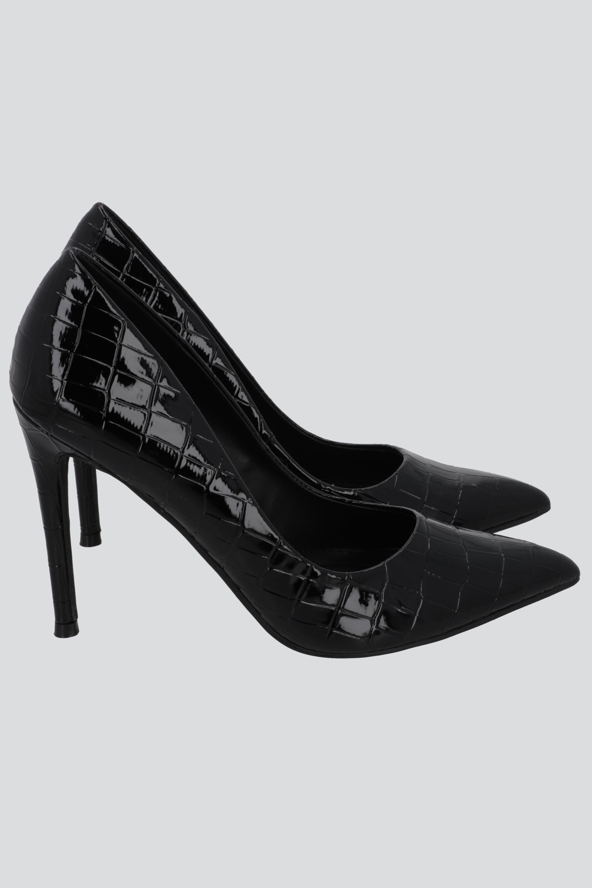 Tacon pointy croco NEGRO