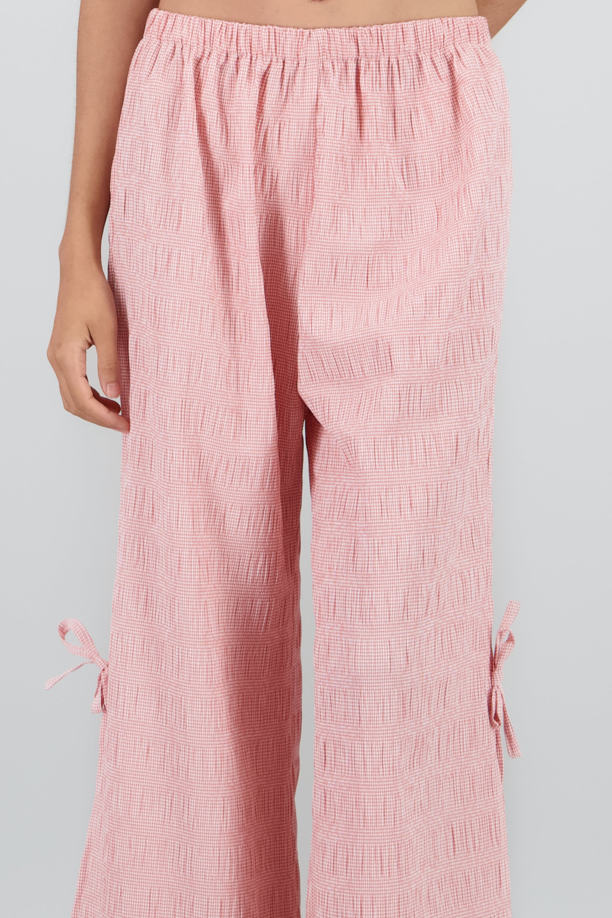 Pantalon wide leg textura ROJO COMBO