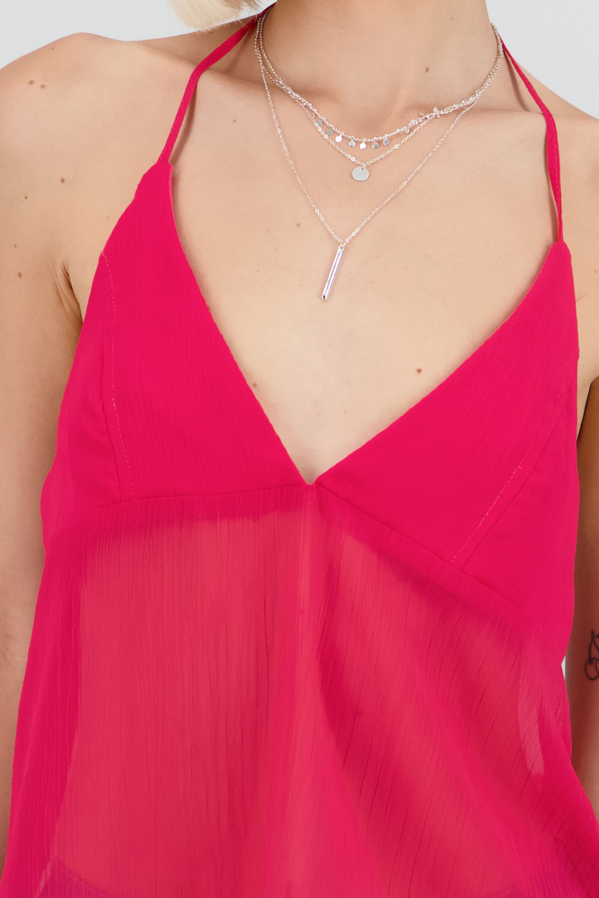 Blusa tirantes escote v detalle textura FIUSHA