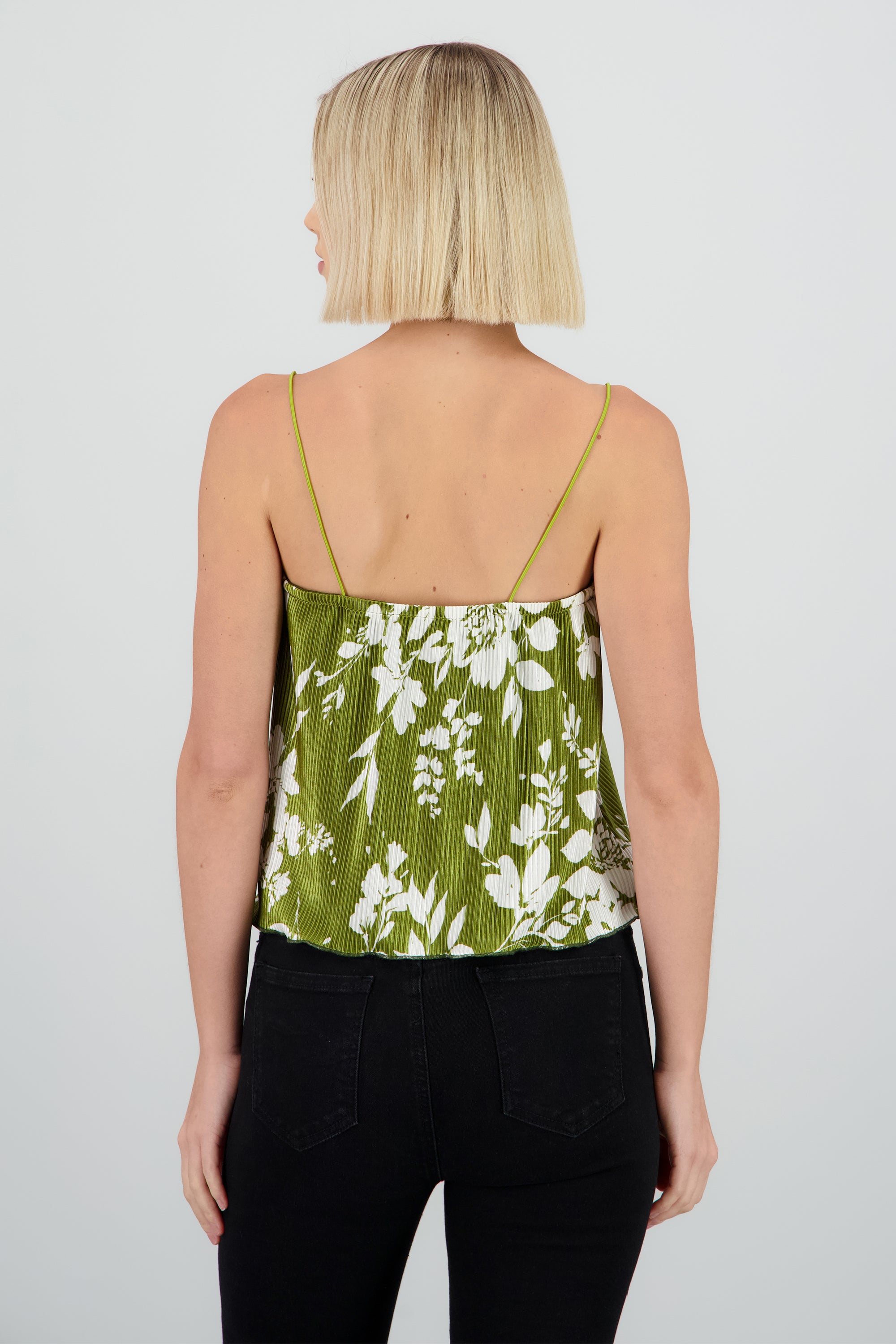 Blusa tirantes detalle plisado OLIVO COMBO