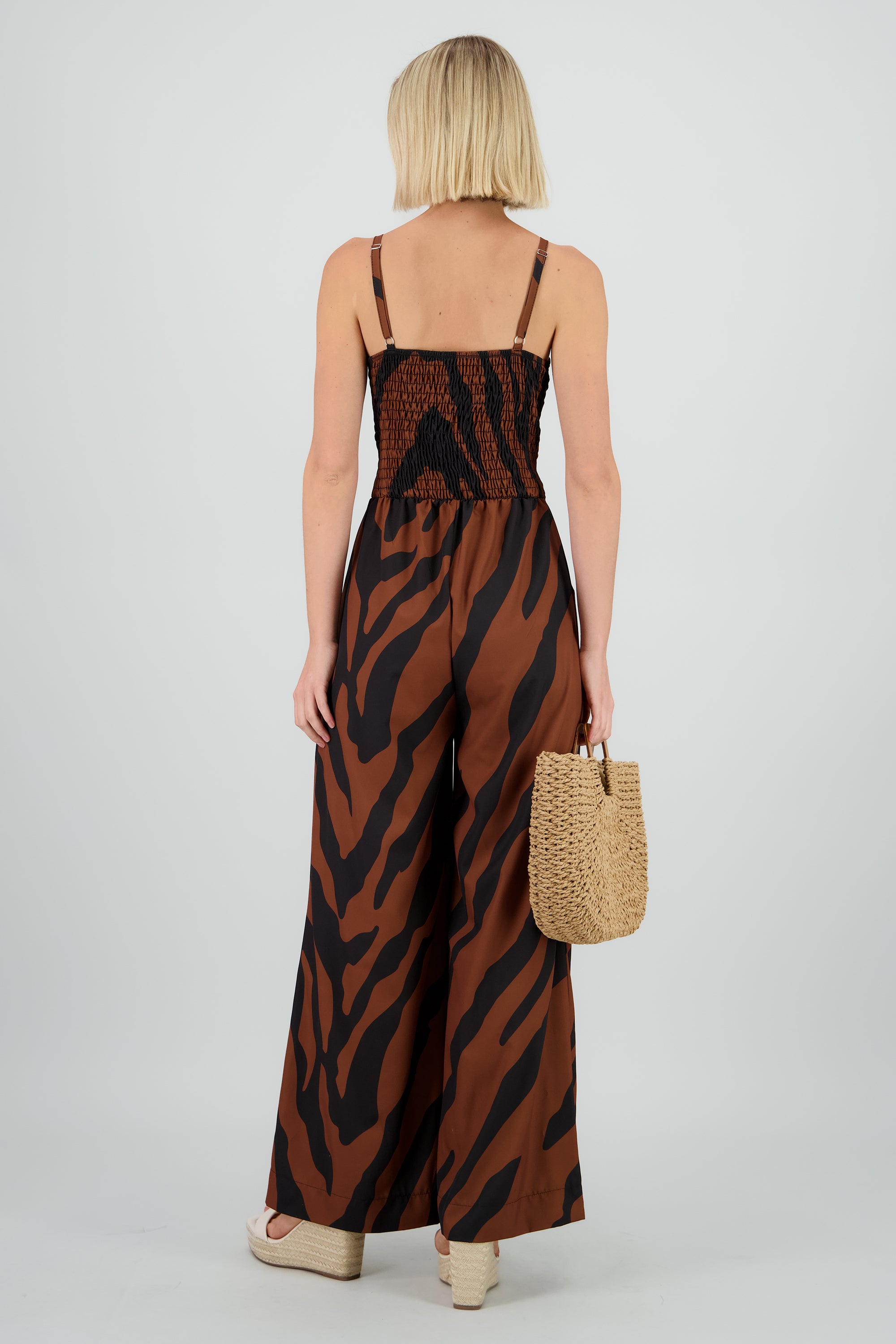 Jumpsuit tirantes estampado detalle nudo CAFE