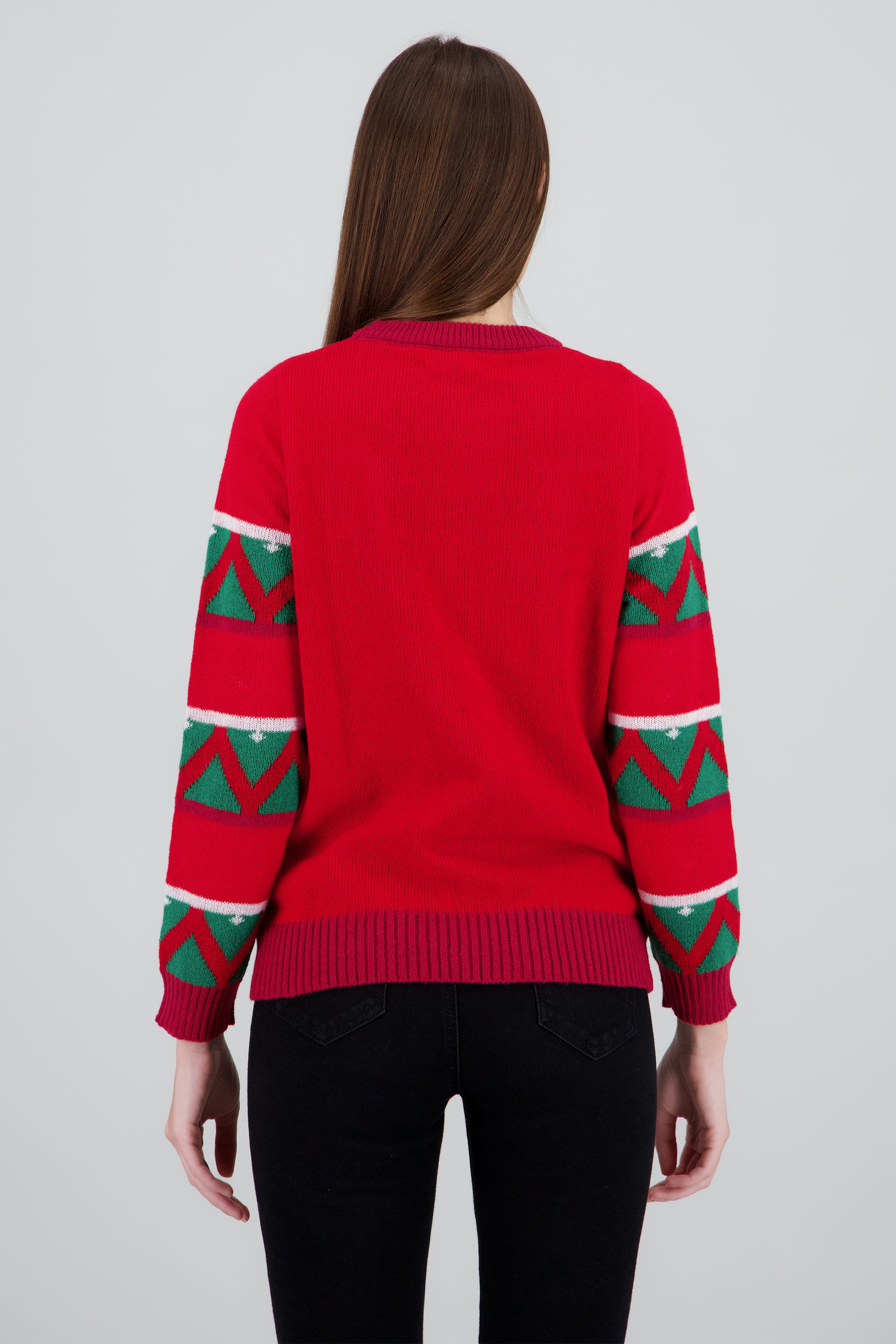 Sueter reno grecas con luces y música ROJO COMBO