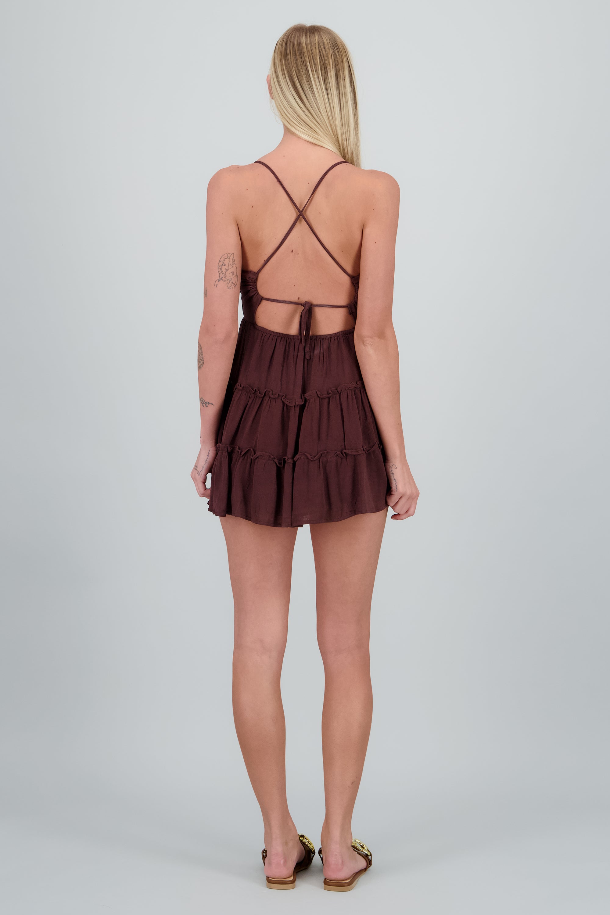 Vestido olanes mini CHOCOLATE