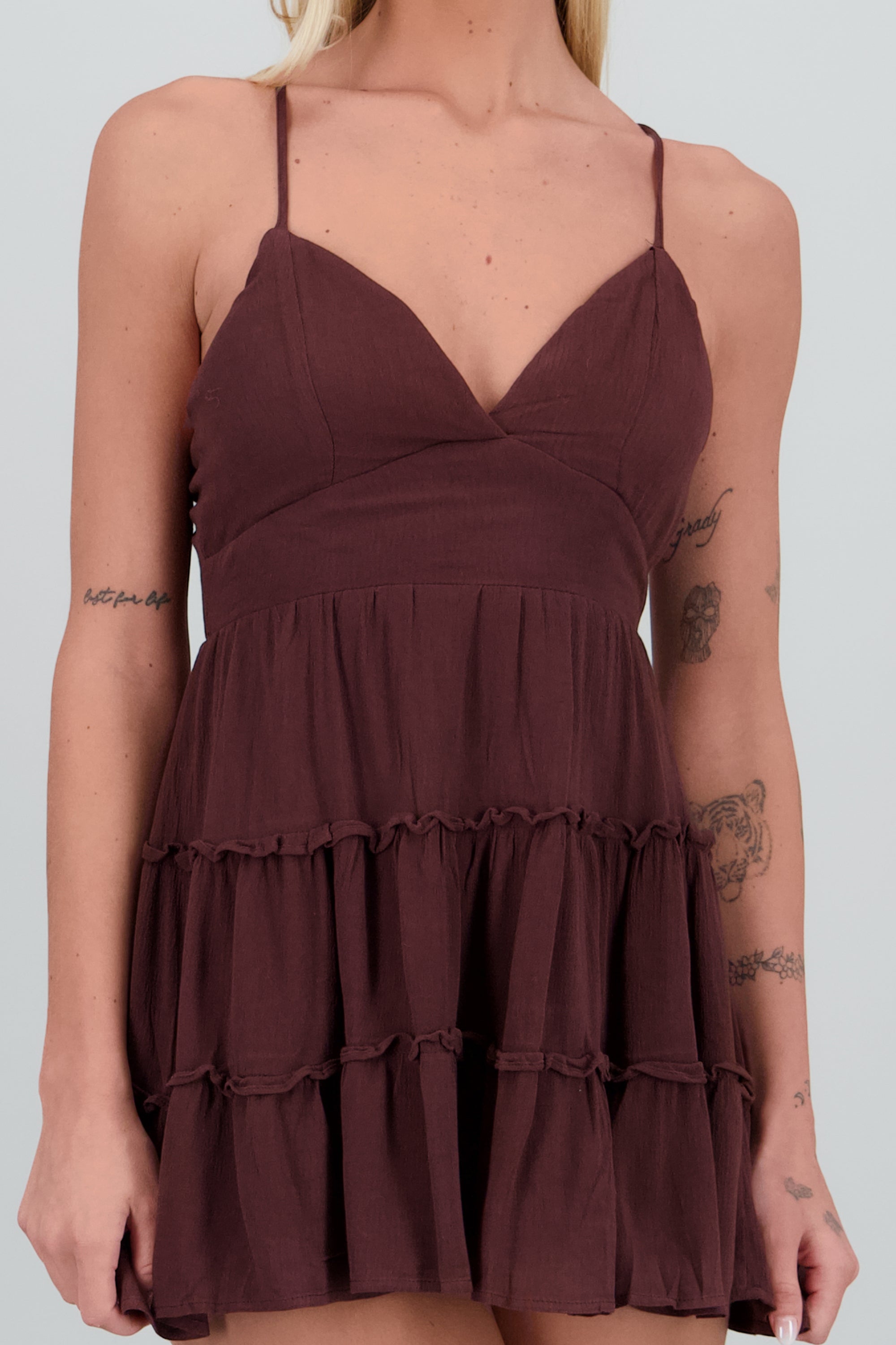 Vestido olanes mini CHOCOLATE