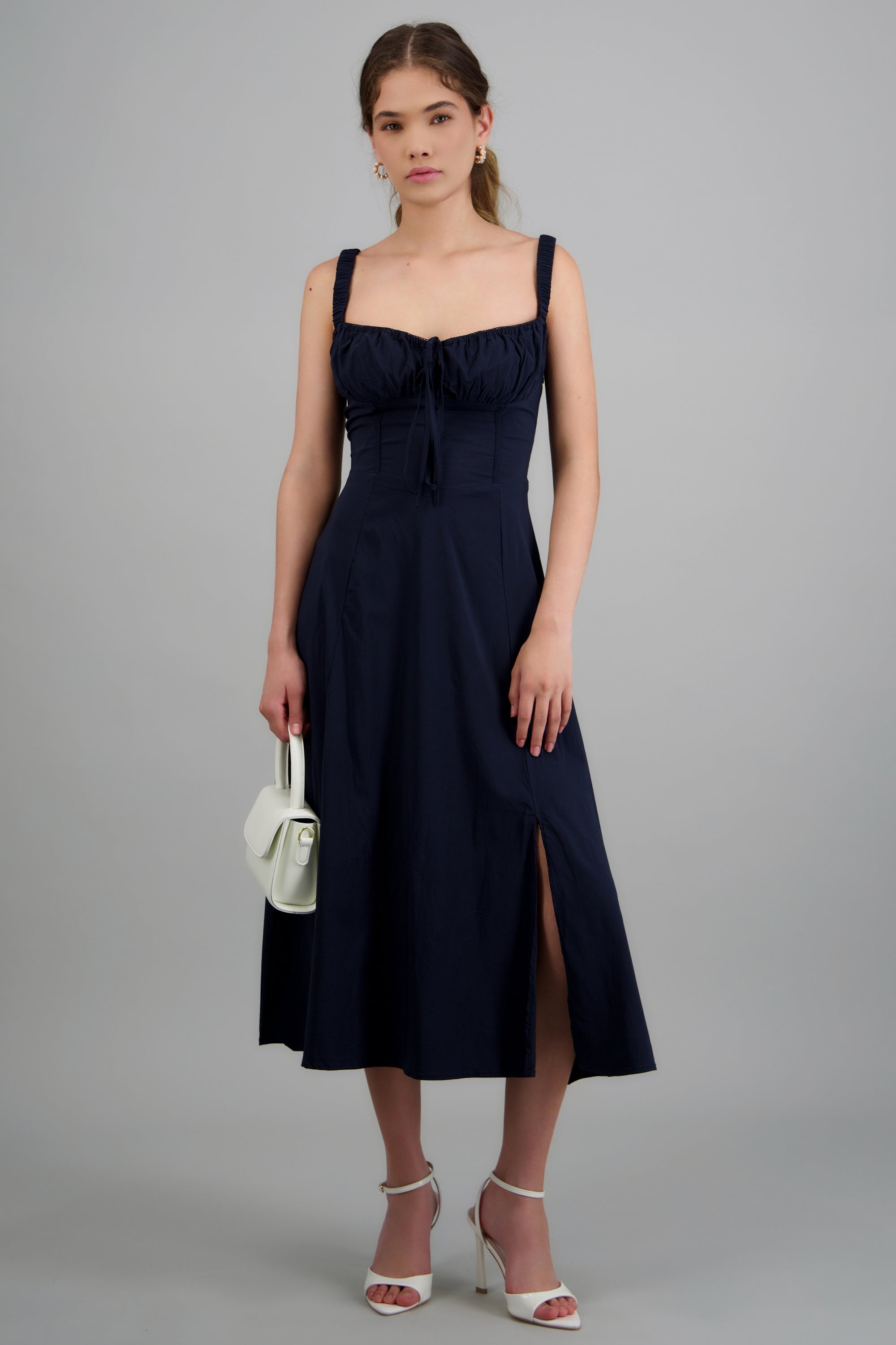 Vestido liso maxi MARINO