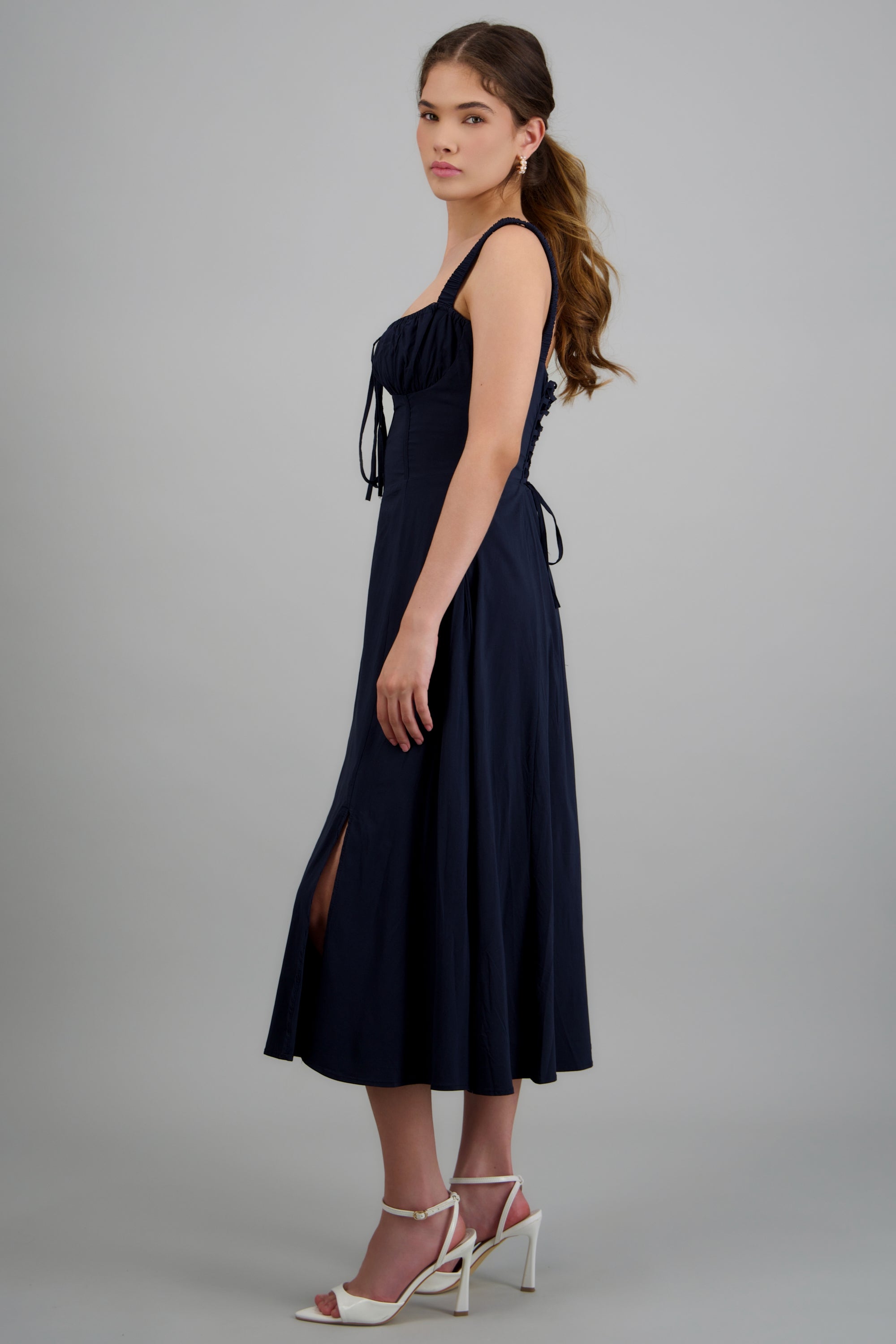 Vestido liso maxi MARINO