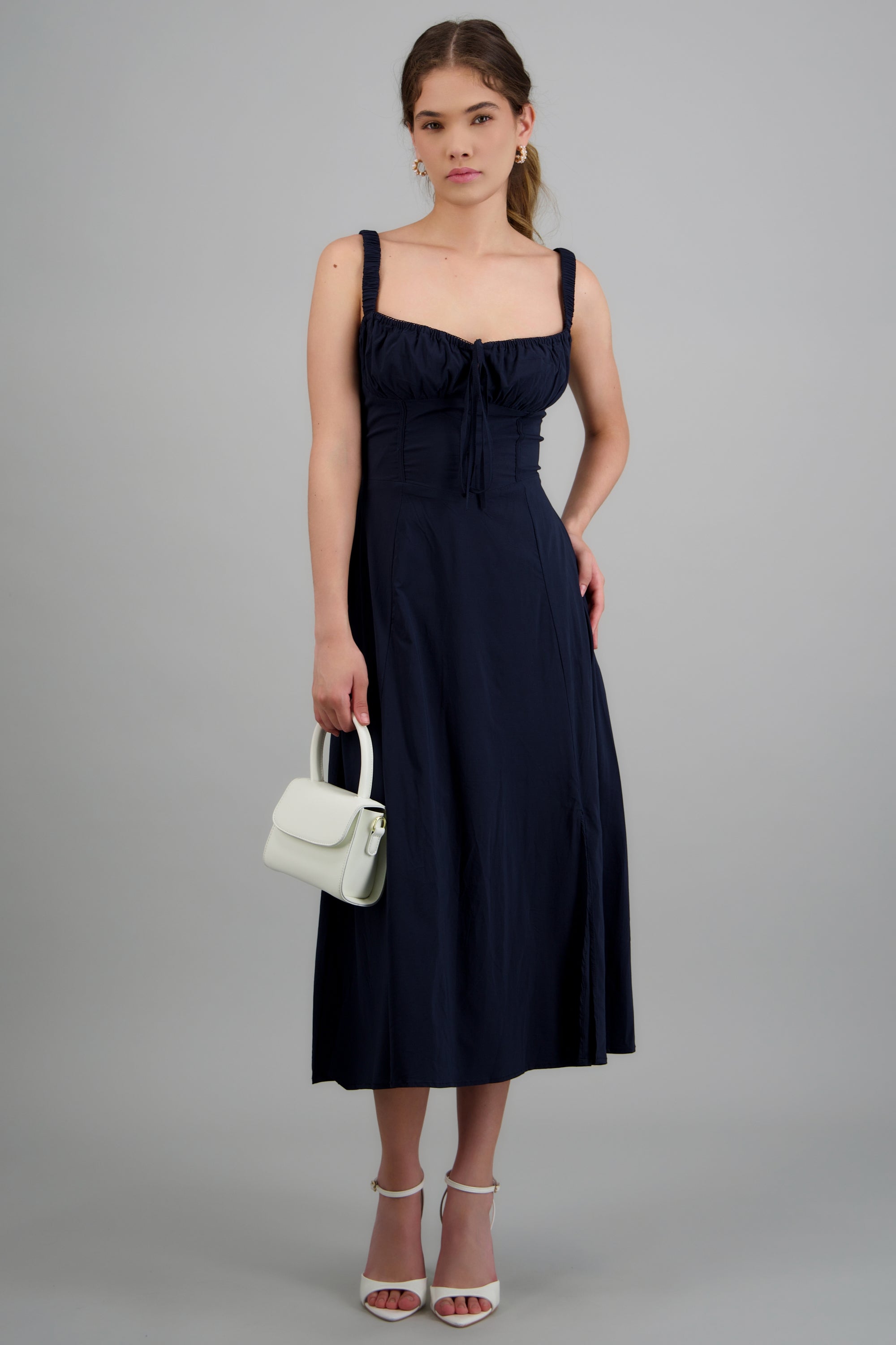 Vestido liso maxi MARINO