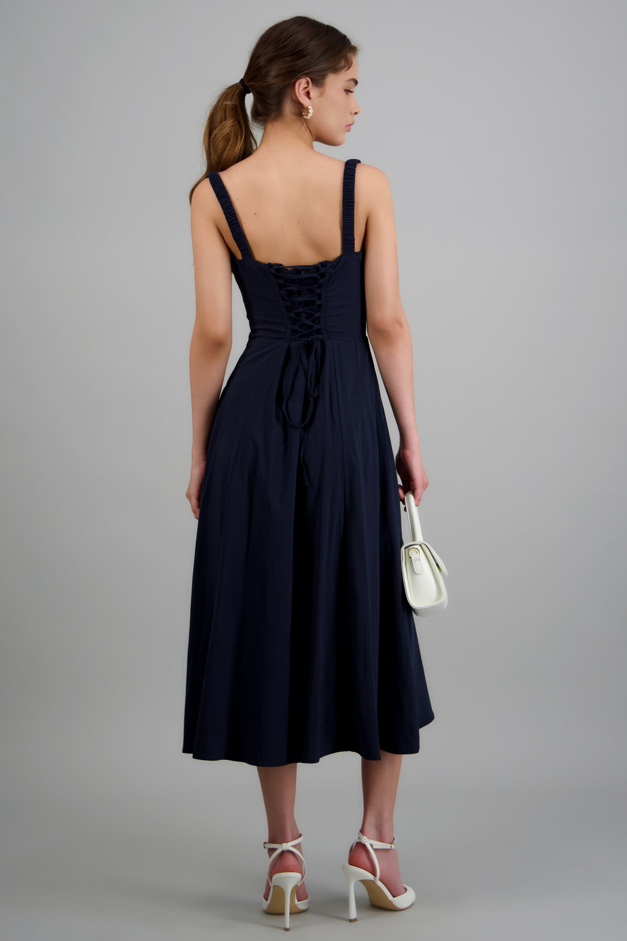 Vestido liso maxi MARINO