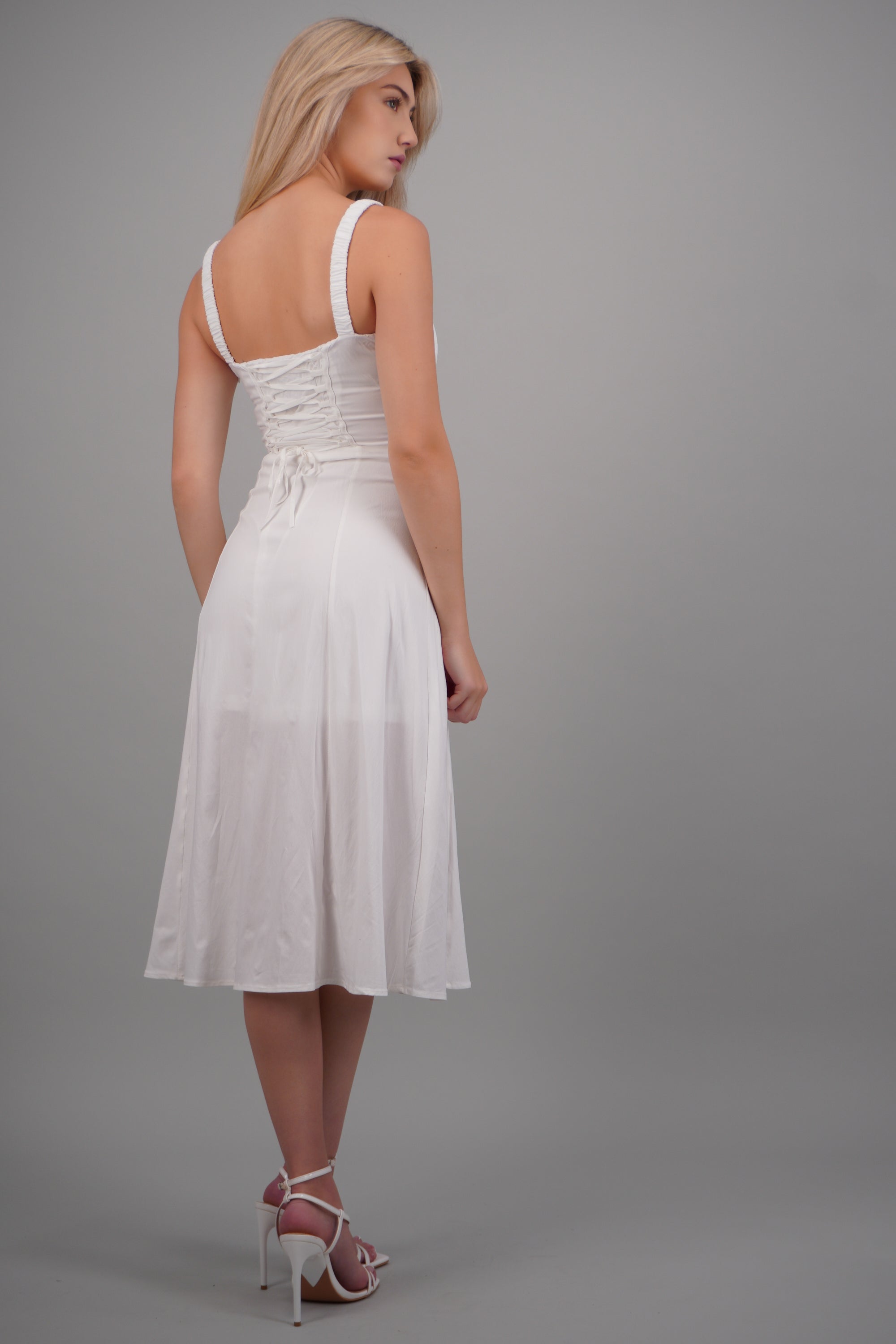 Vestido liso maxi BLANCO