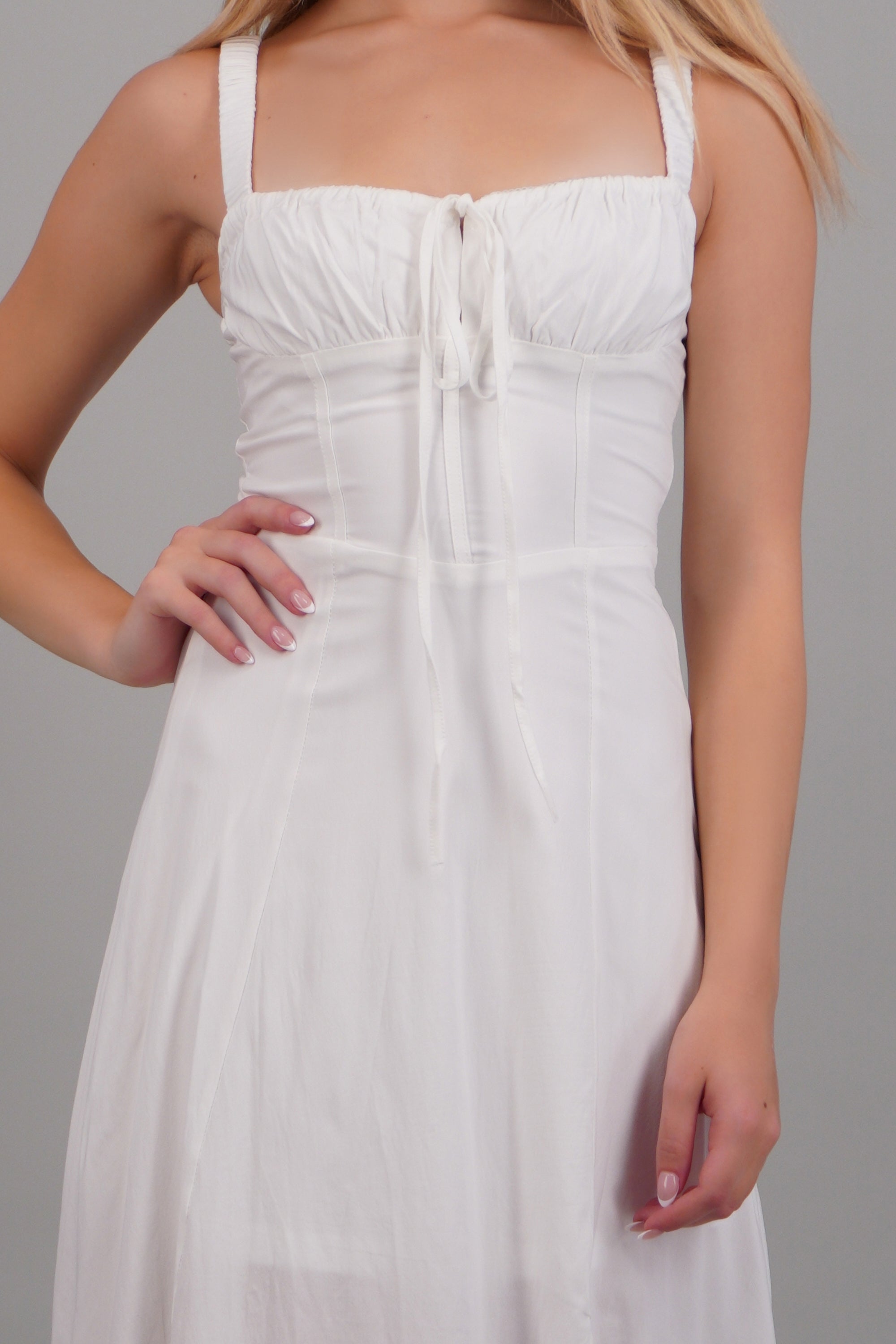 Vestido liso maxi BLANCO