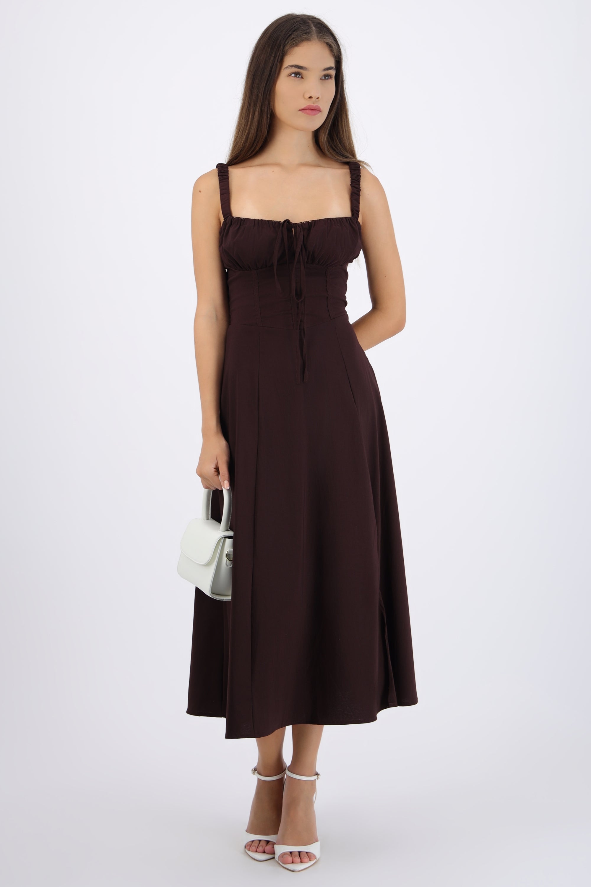 Vestido liso maxi