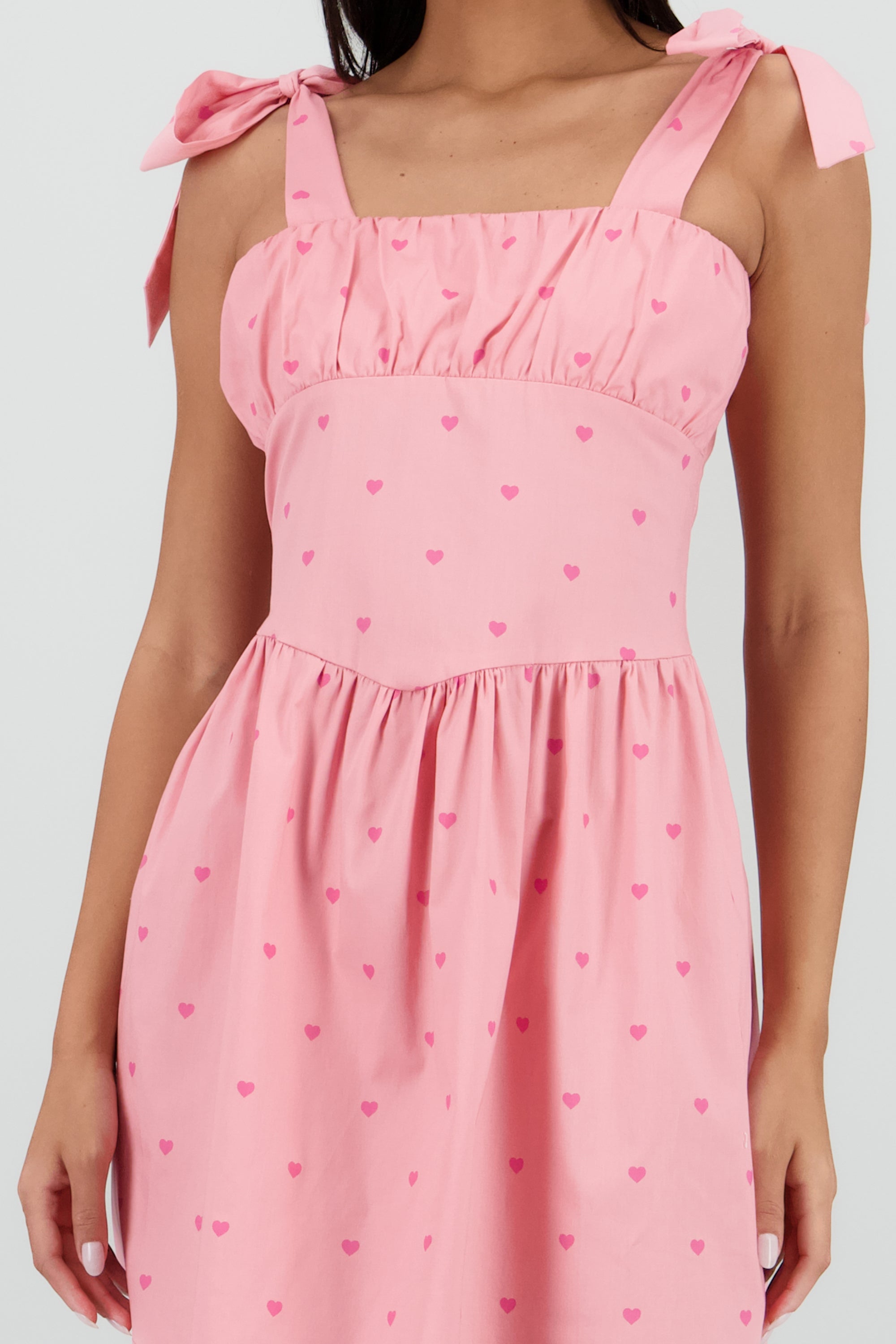 Vestido mini estampado corazones ROSA COMBO