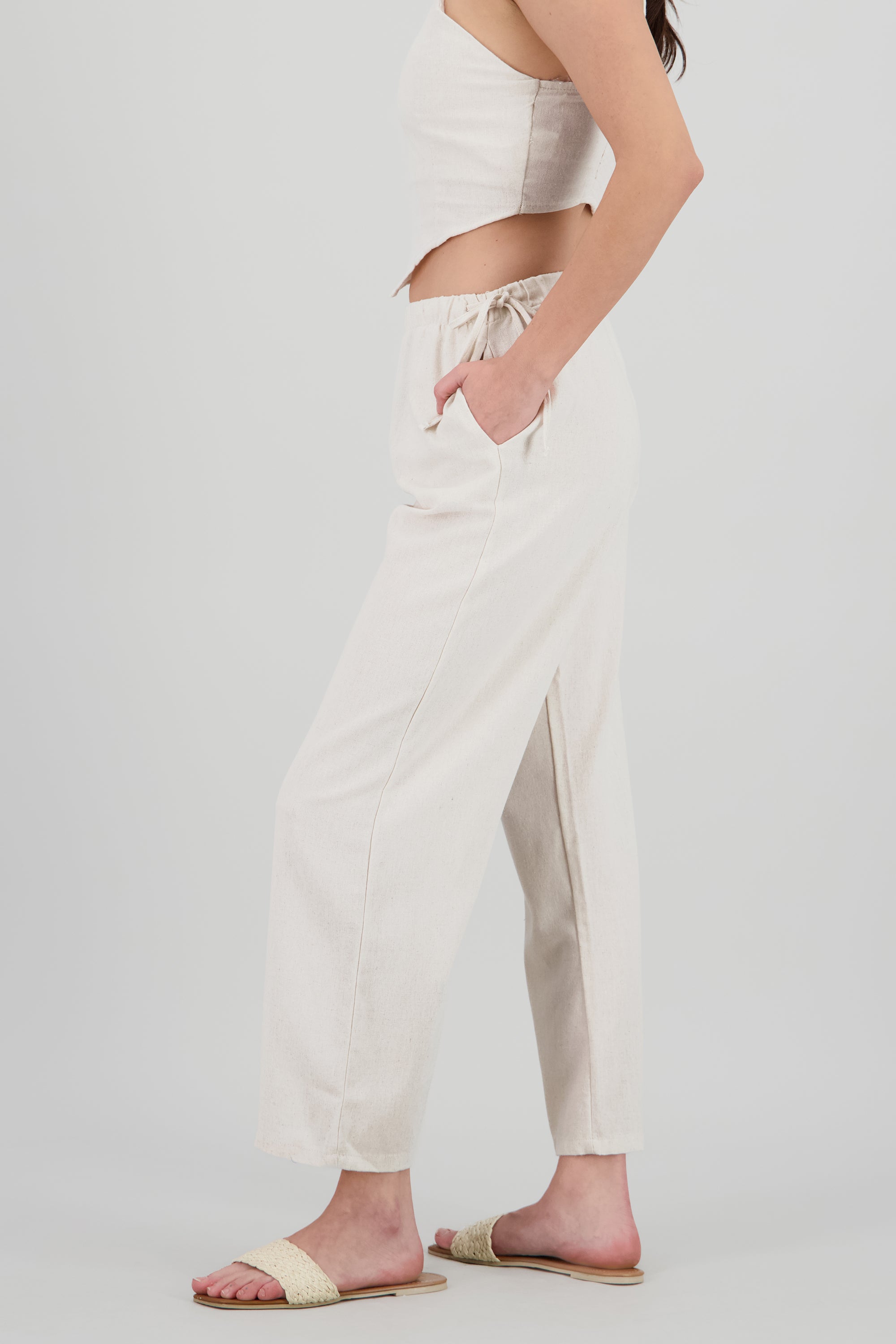 Pantalon jaretas cintura HUESO