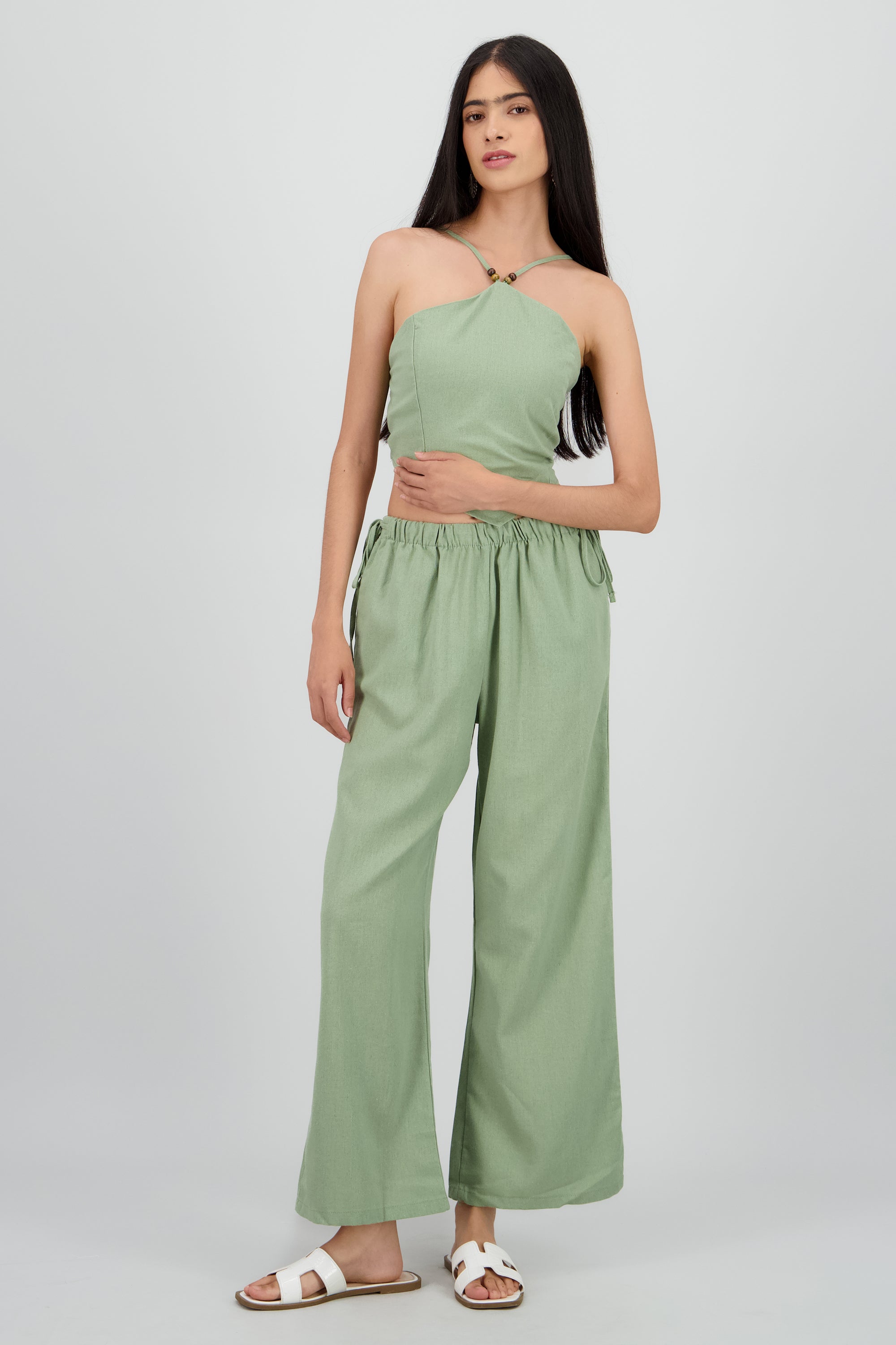Pantalon jaretas cintura OLIVO