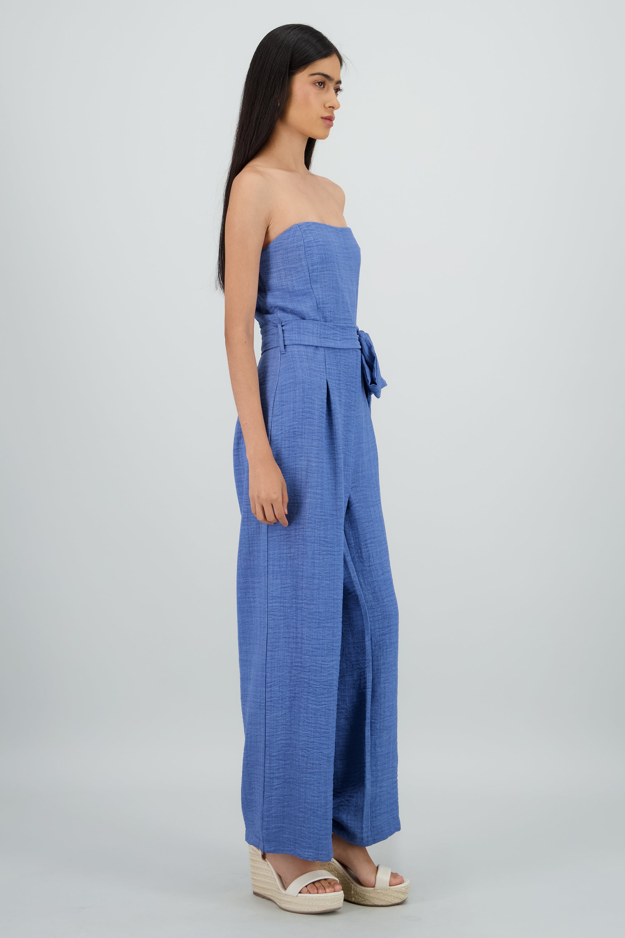 Jumpsuit strapples ligero detalle lazo INDIGO