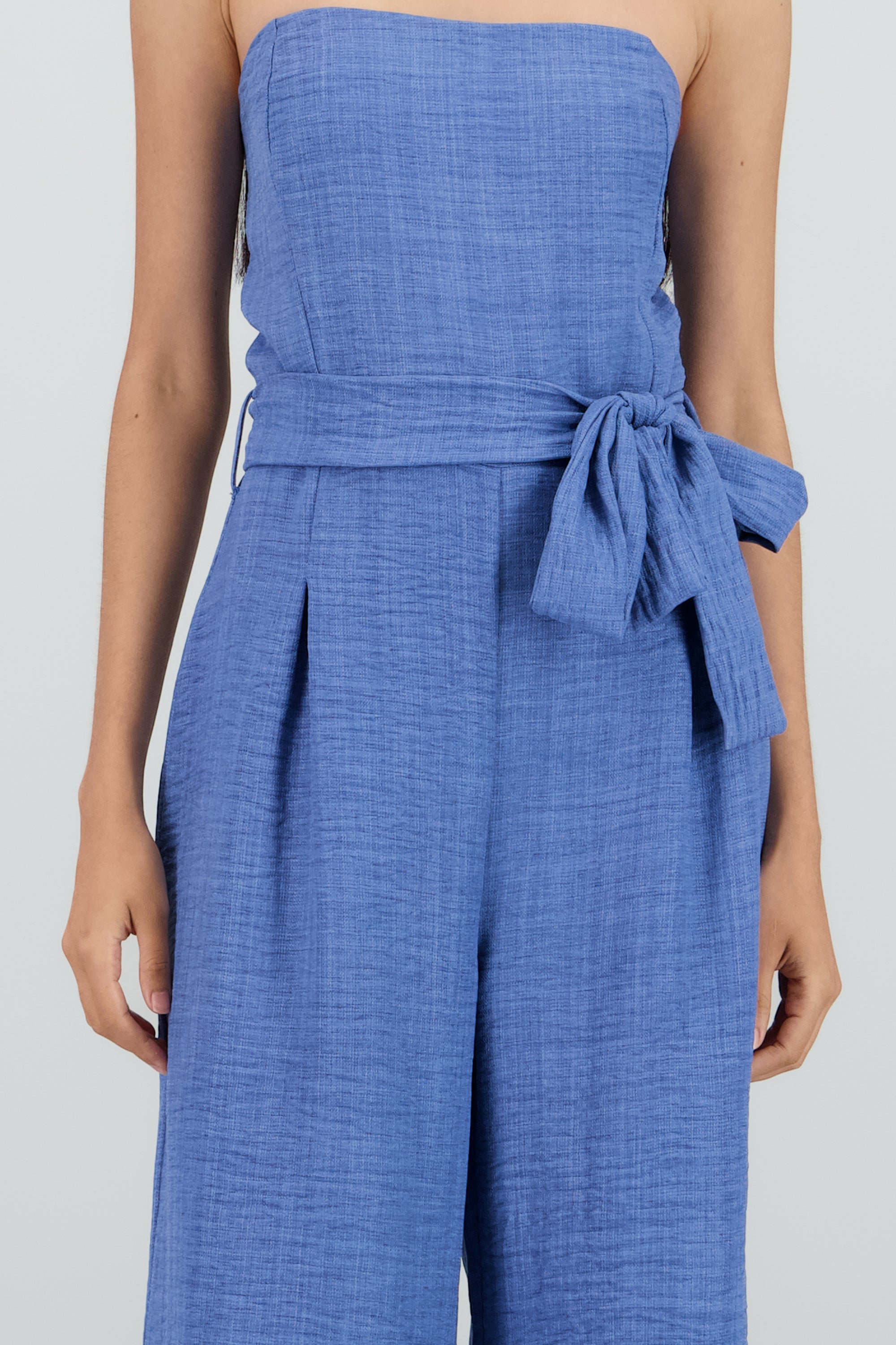 Jumpsuit strapples ligero detalle lazo INDIGO