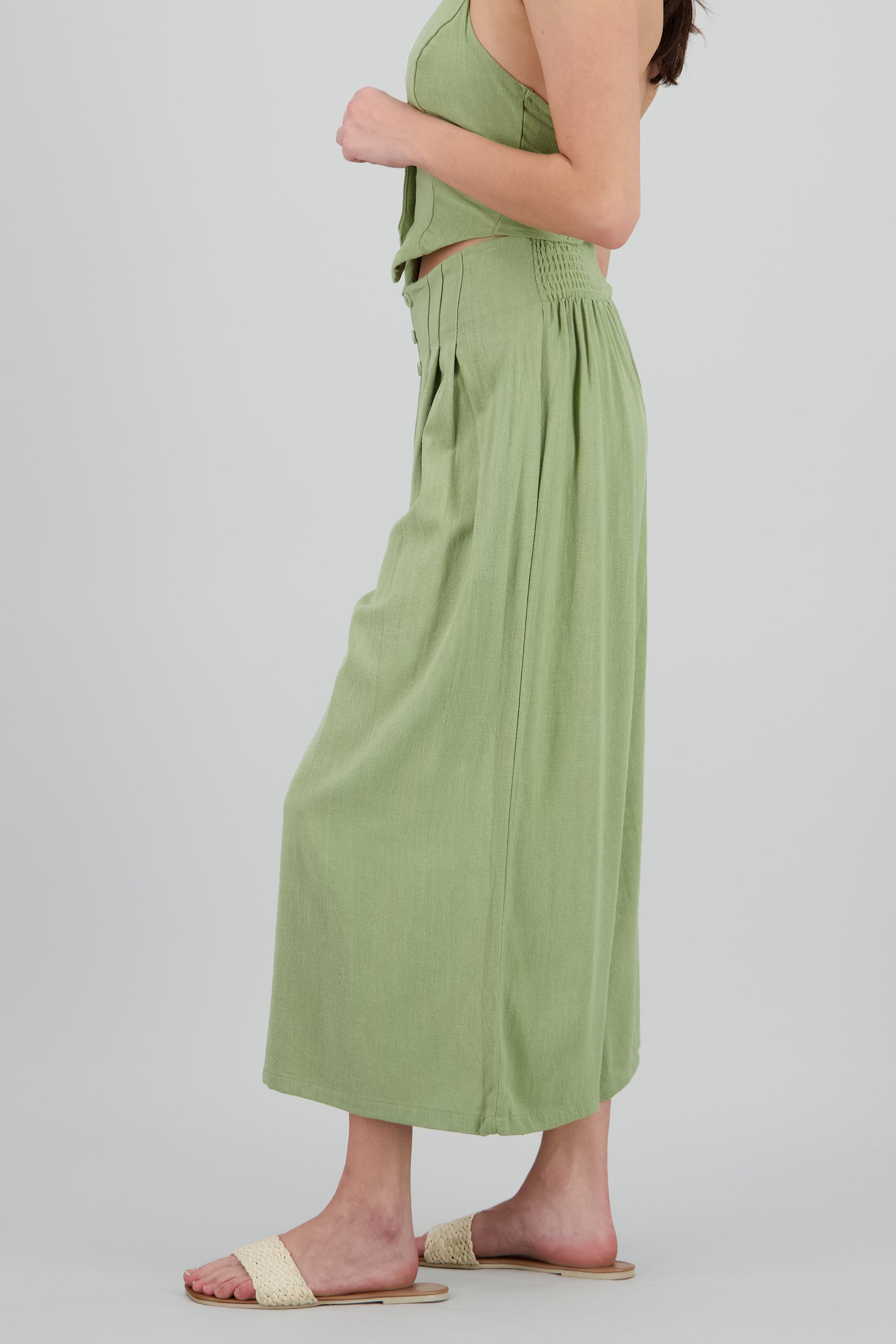 Pantalon 2 pinzas amplio OLIVO