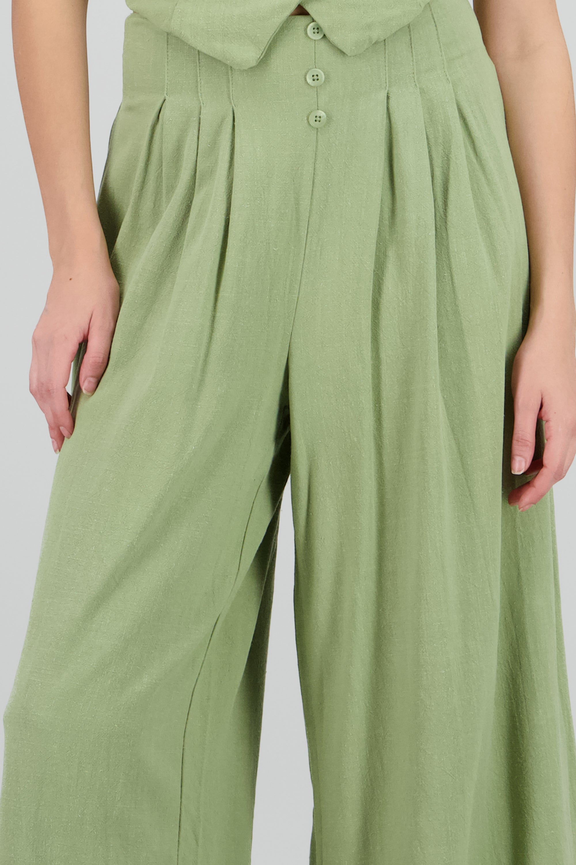Pantalon 2 pinzas amplio OLIVO