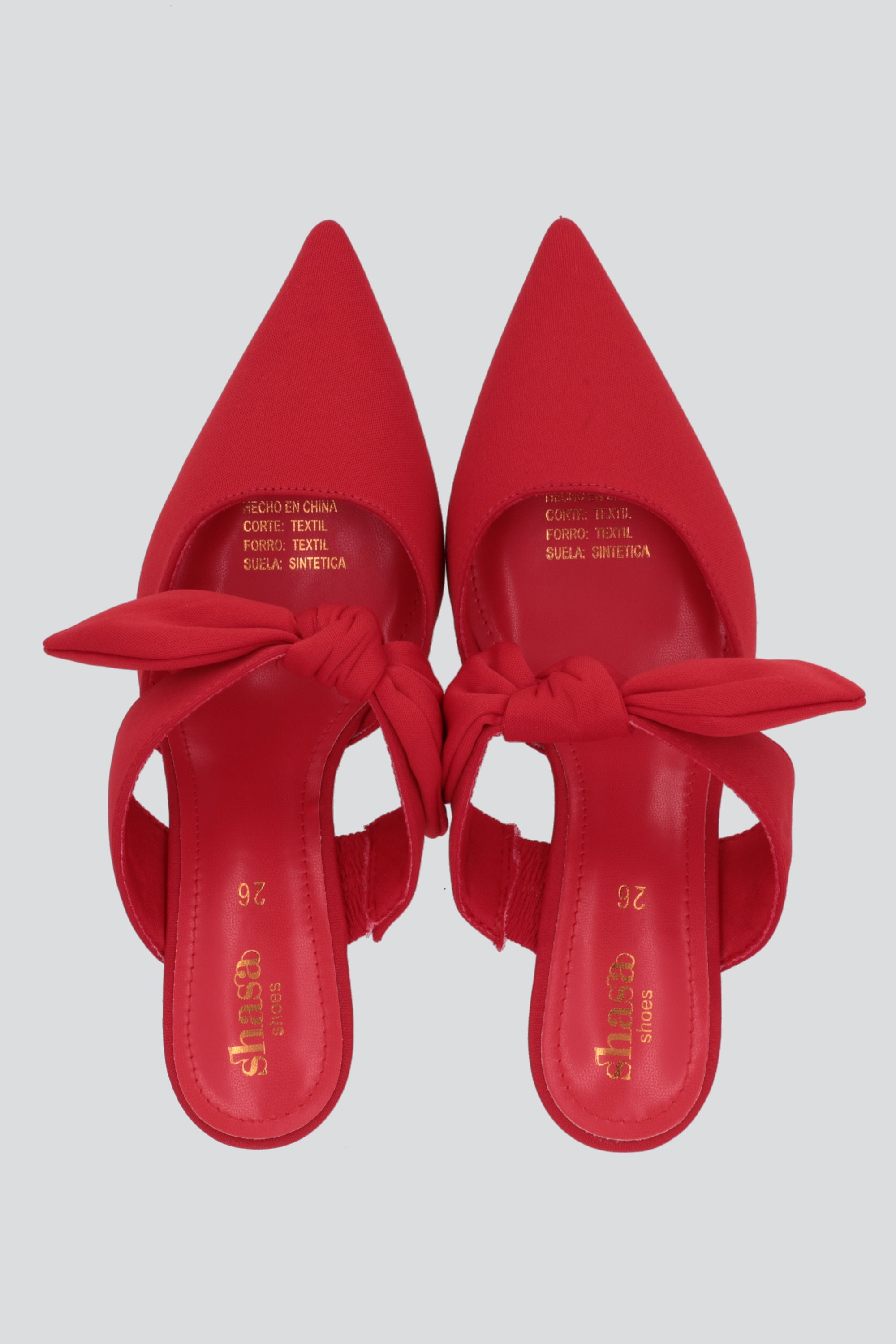 Tacon pointy mula moño ROJO