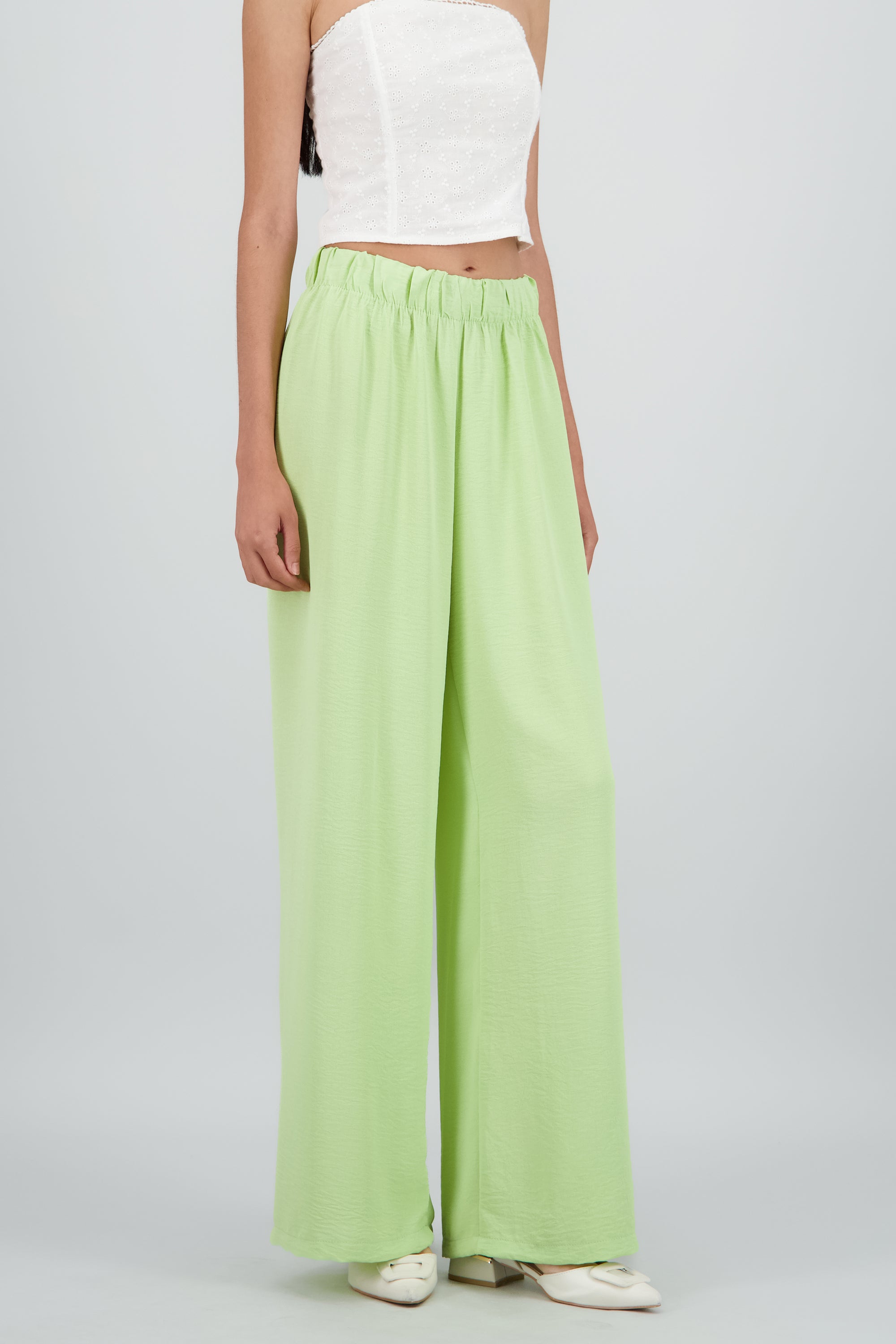 Pantalon detalle resorte fluido VERDE
