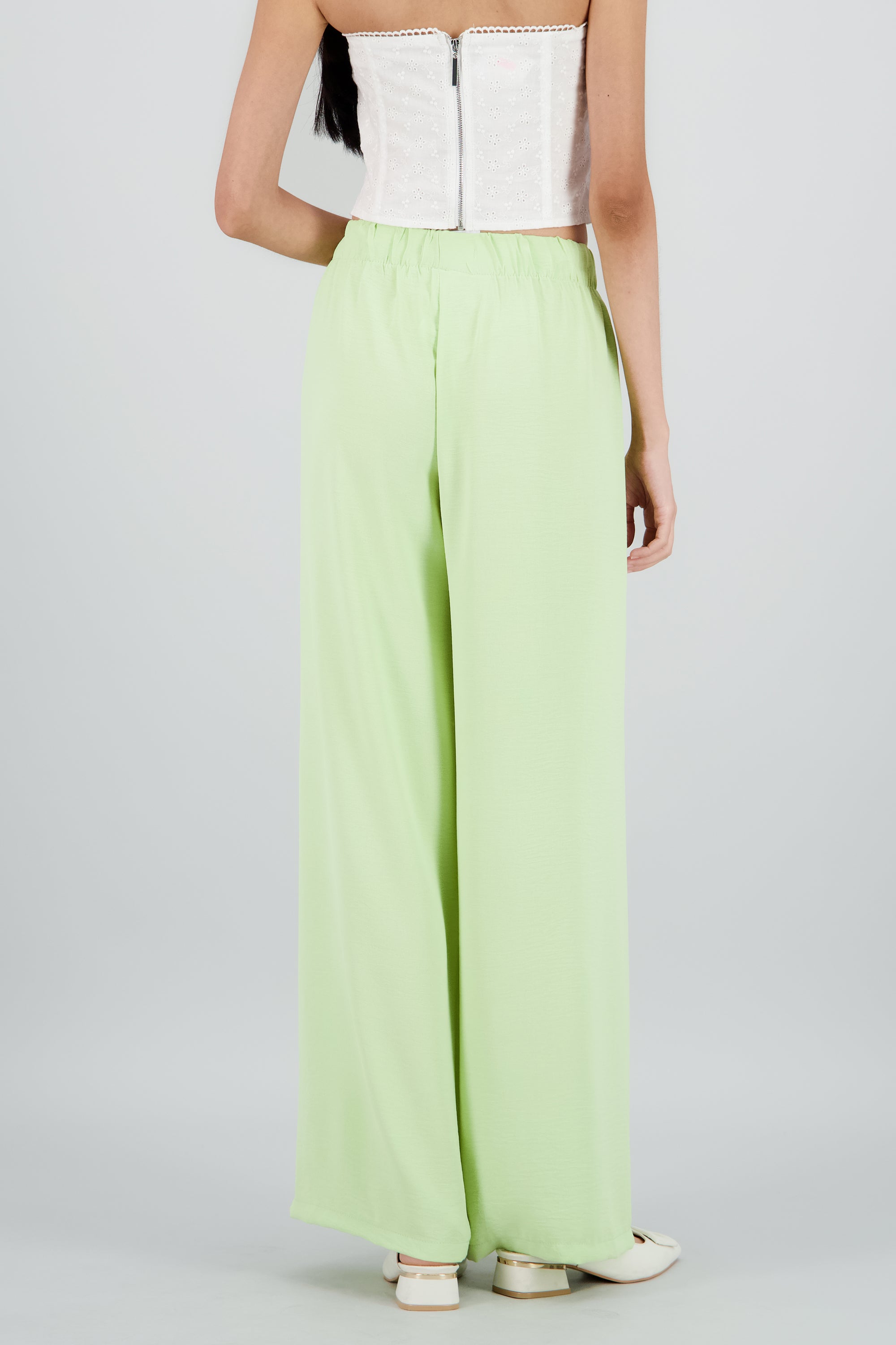 Pantalon detalle resorte fluido VERDE