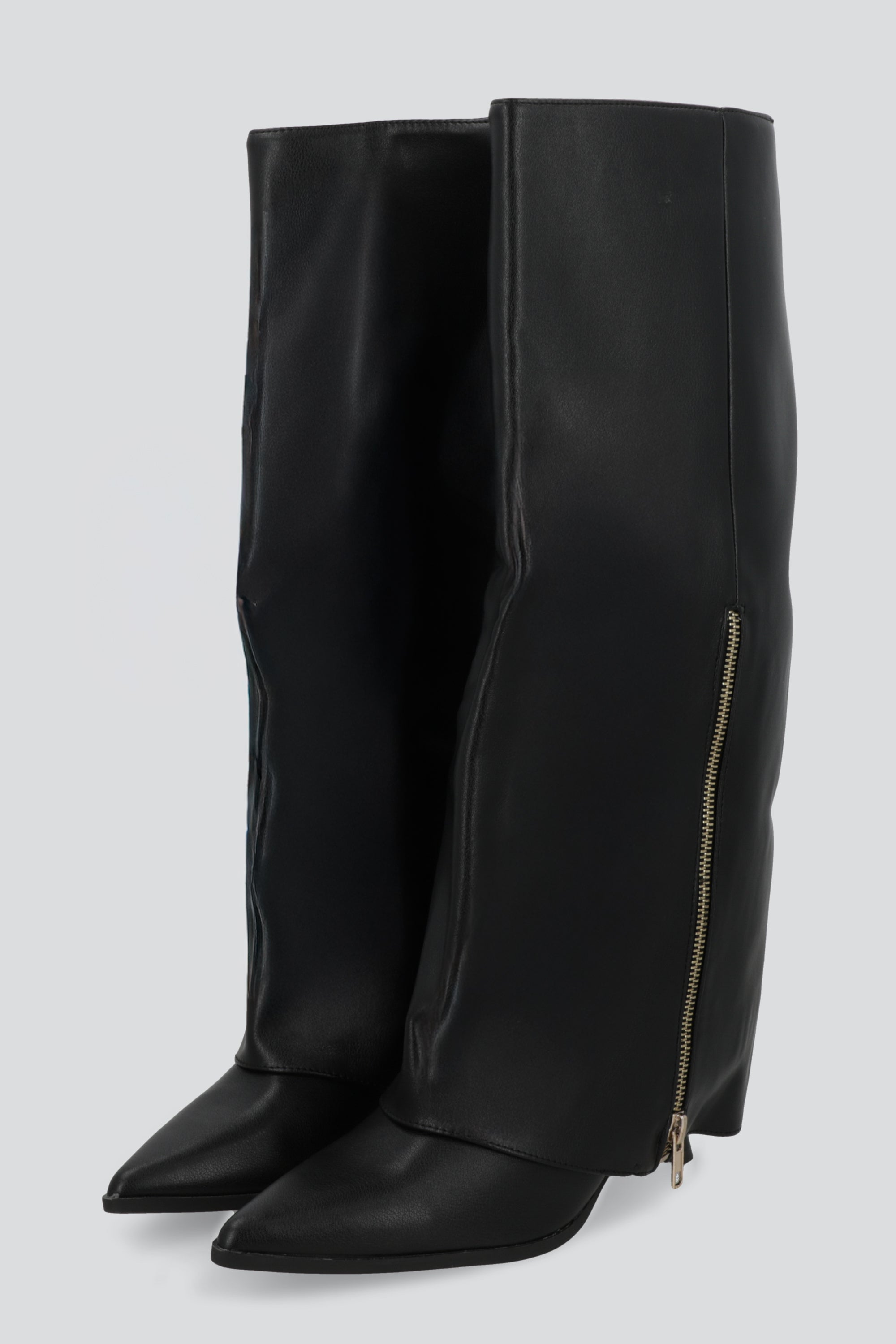Bota pointy funda zipper NEGRO