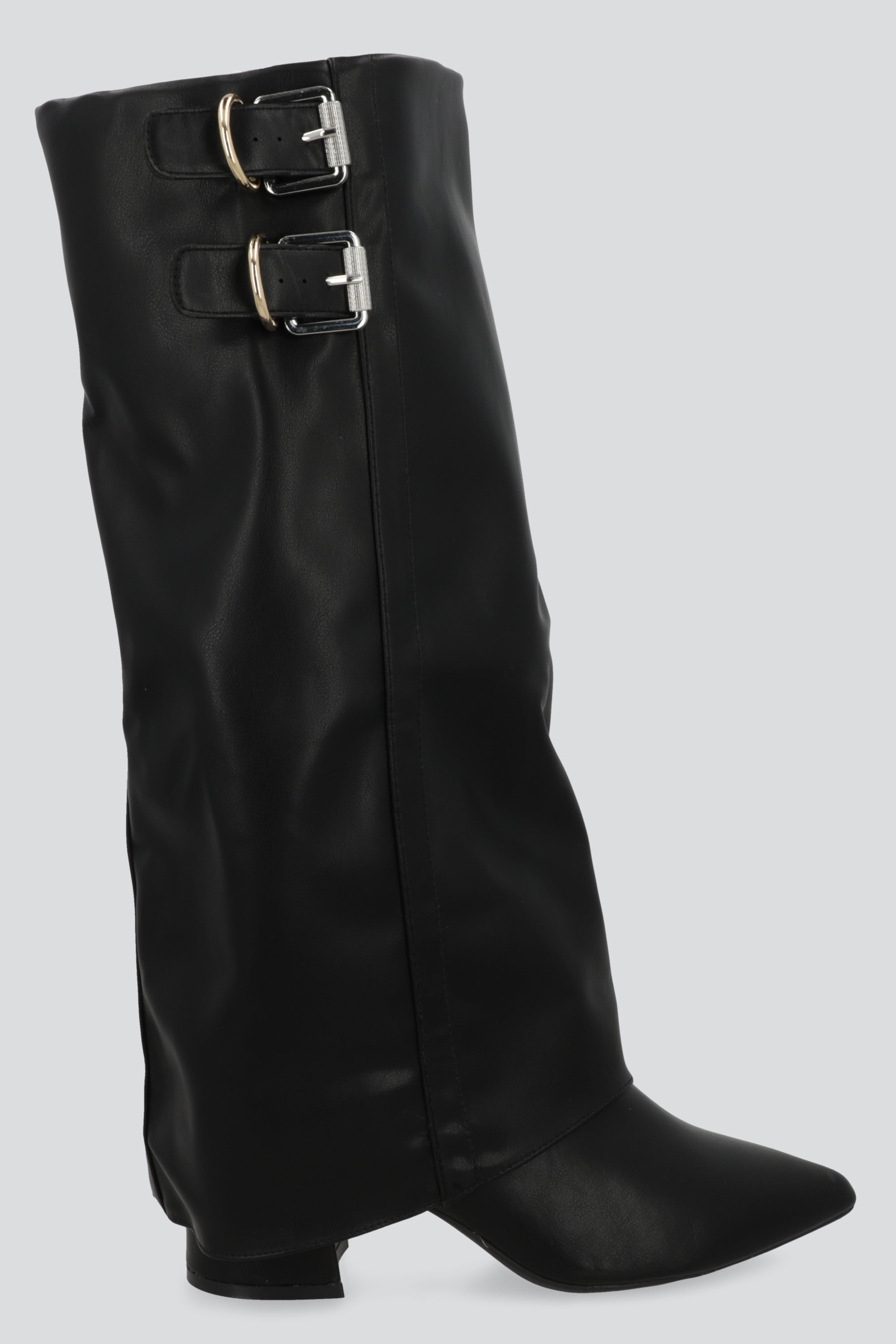 Bota funda alta hebillas NEGRO