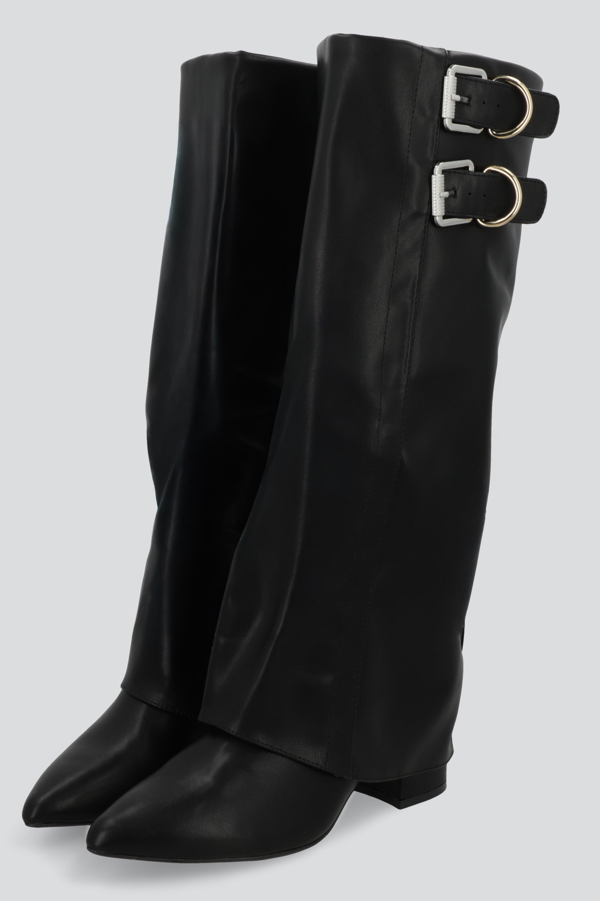 Bota funda alta hebillas NEGRO