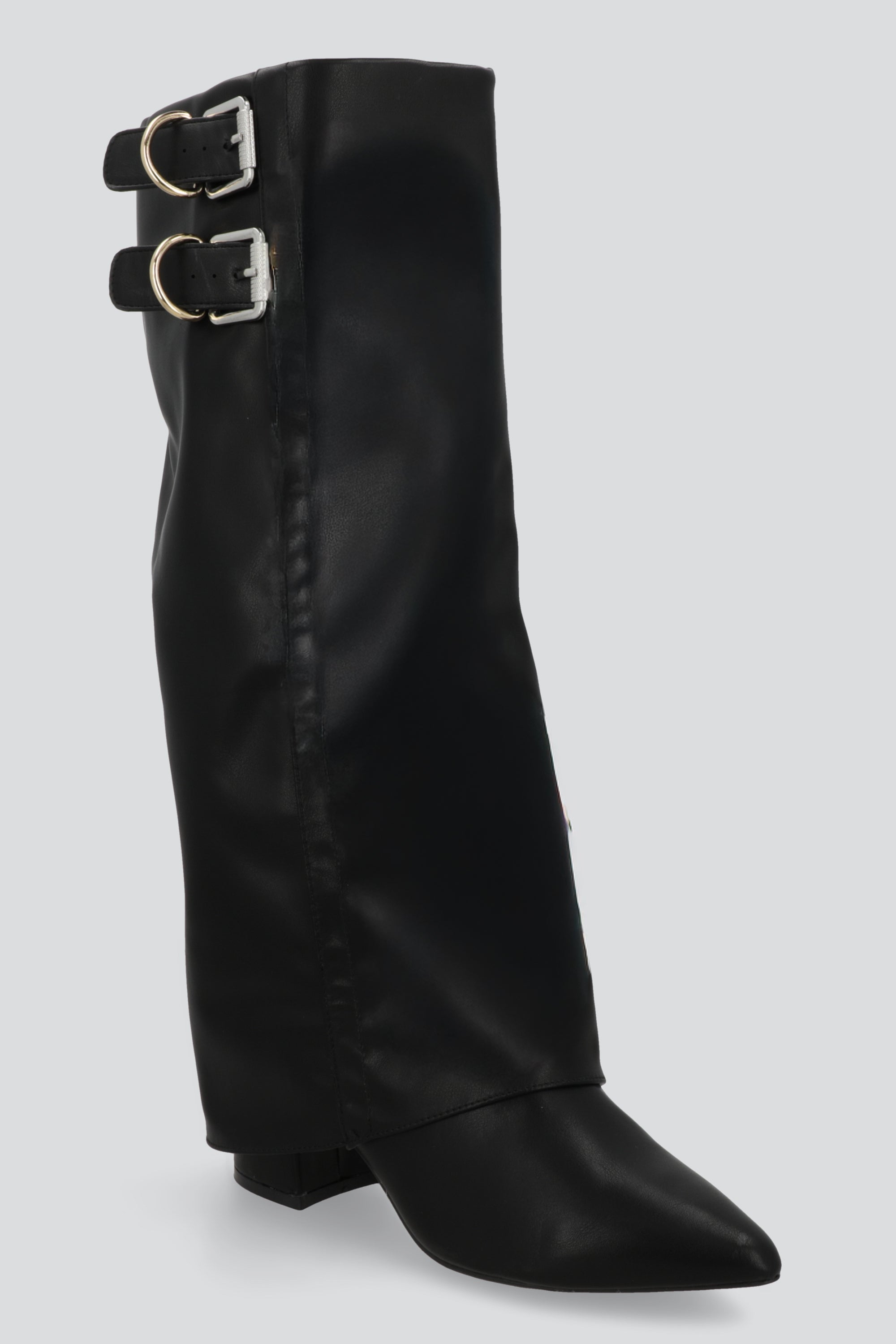 Bota funda alta hebillas NEGRO