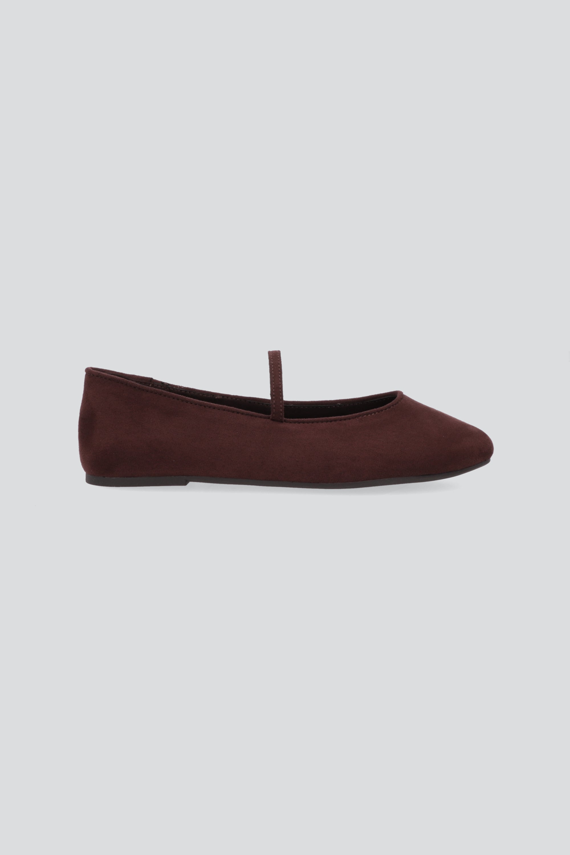 Flat mary jane redonda suede CAFE