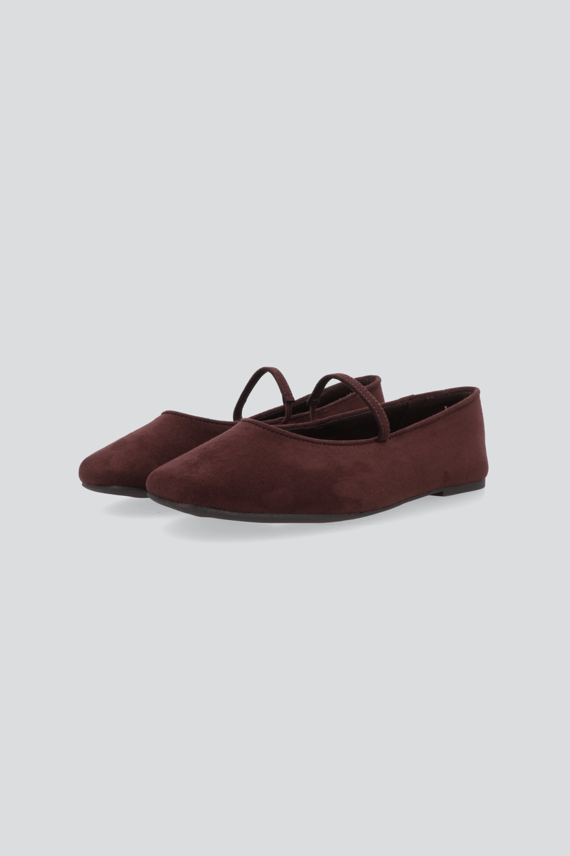 Flat mary jane redonda suede CAFE