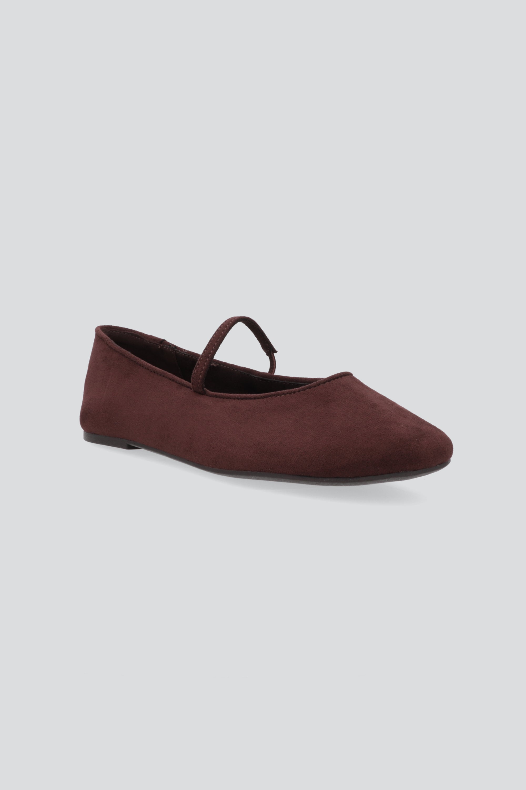 Flat mary jane redonda suede CAFE