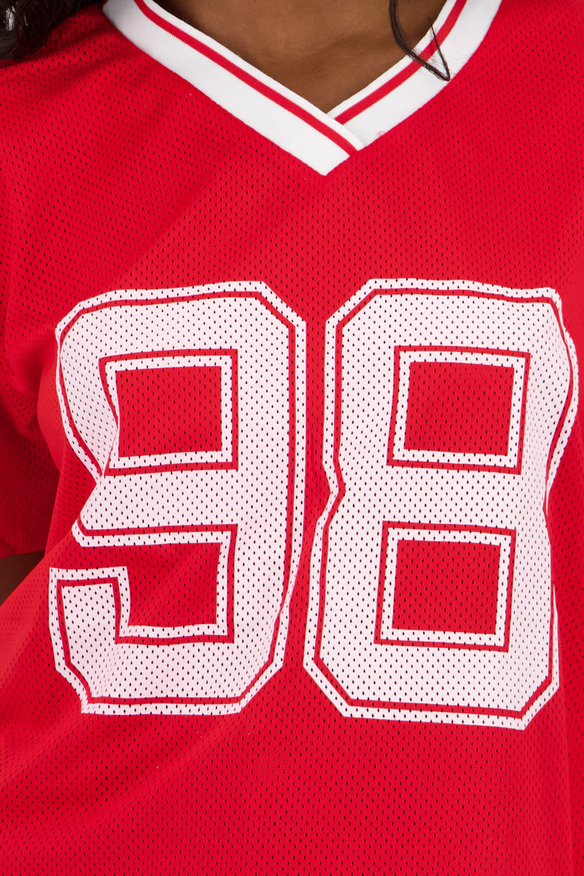 Playera over estampado numero ROJO COMBO