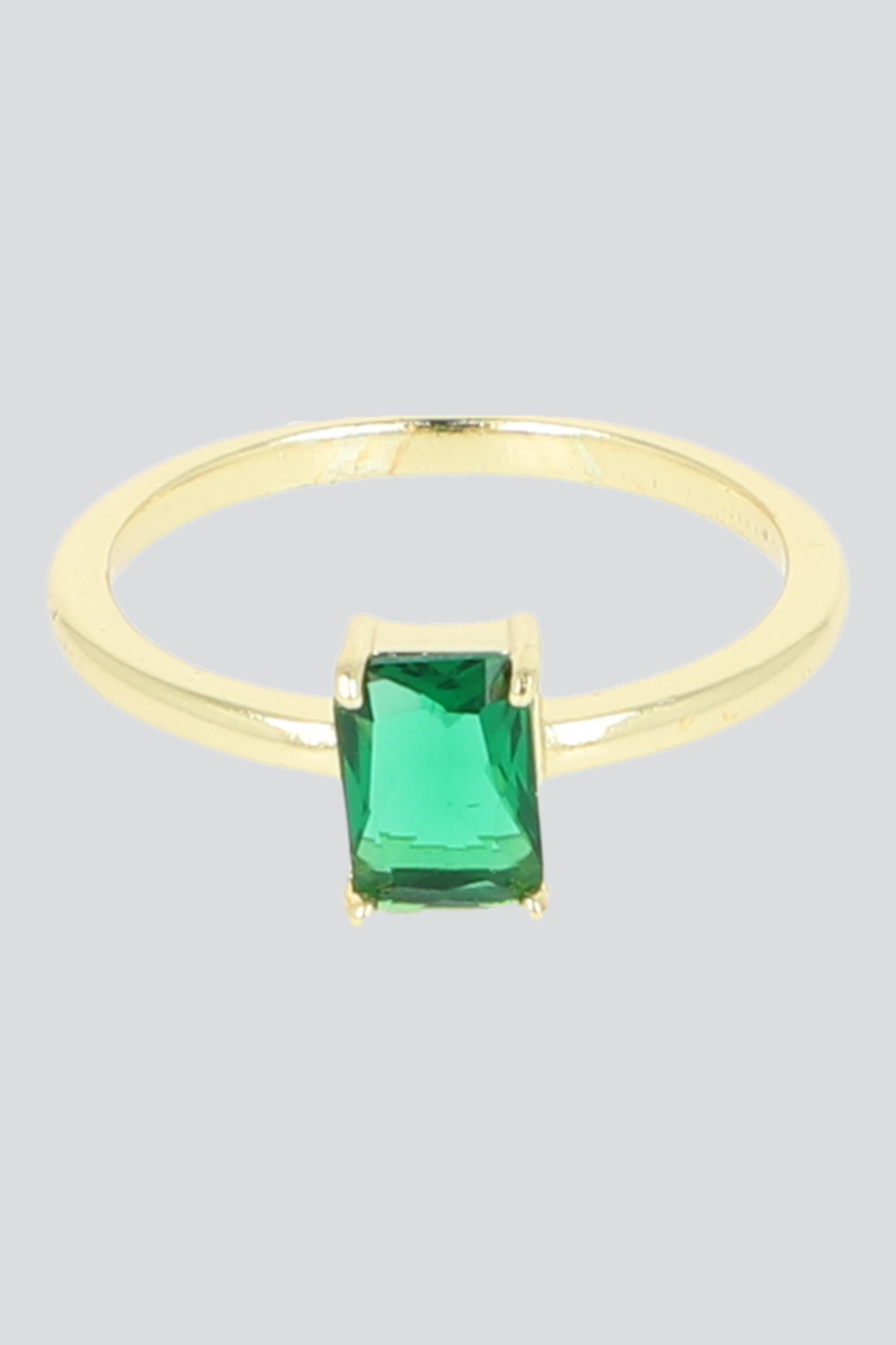 ANILLO CUADRO CRISTAL PQ VERDE CAZADOR