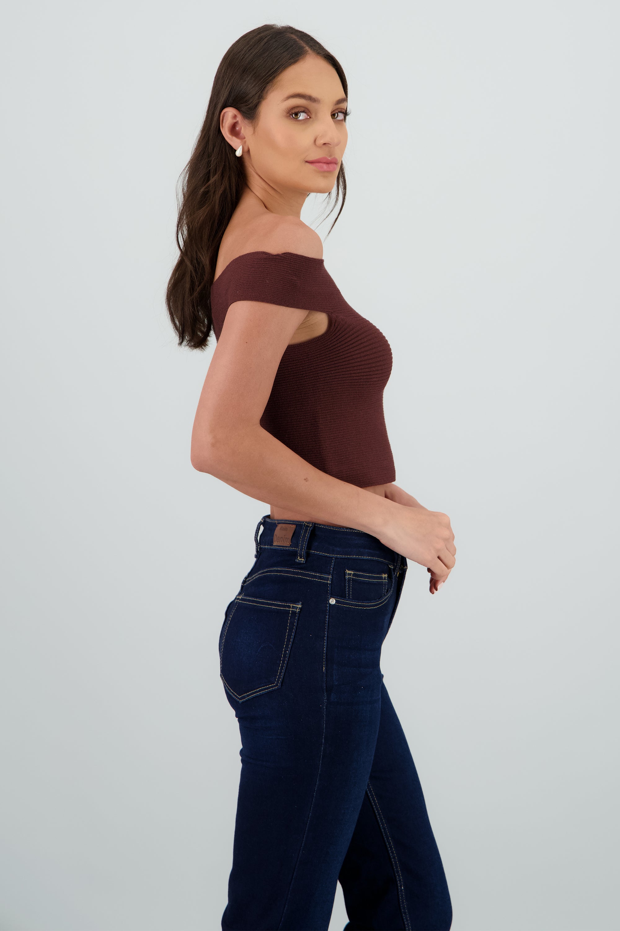 Top off shoulder tejido CHOCOLATE