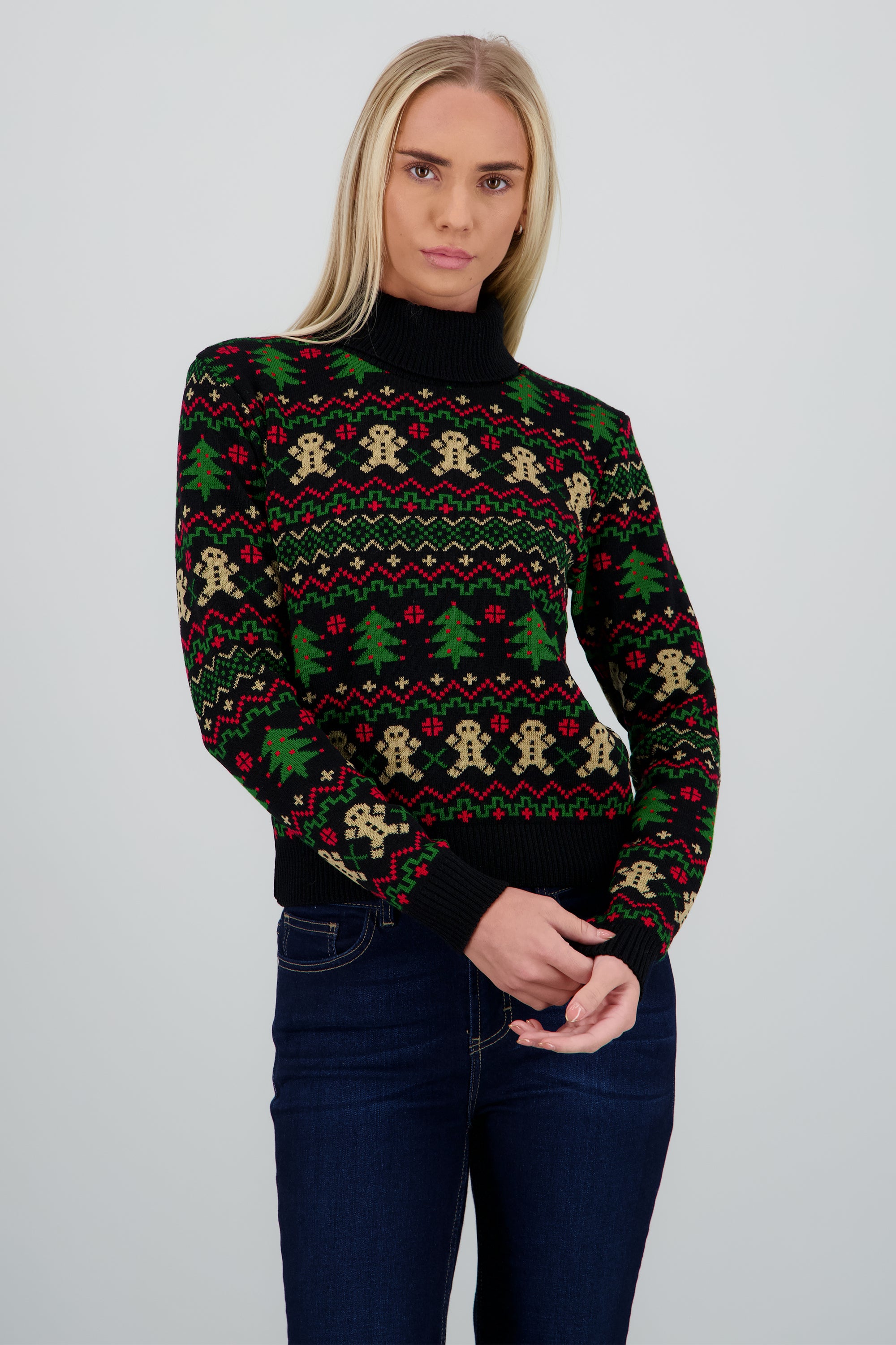 Sueter mini pino cuello tortuga NEGRO COMBO