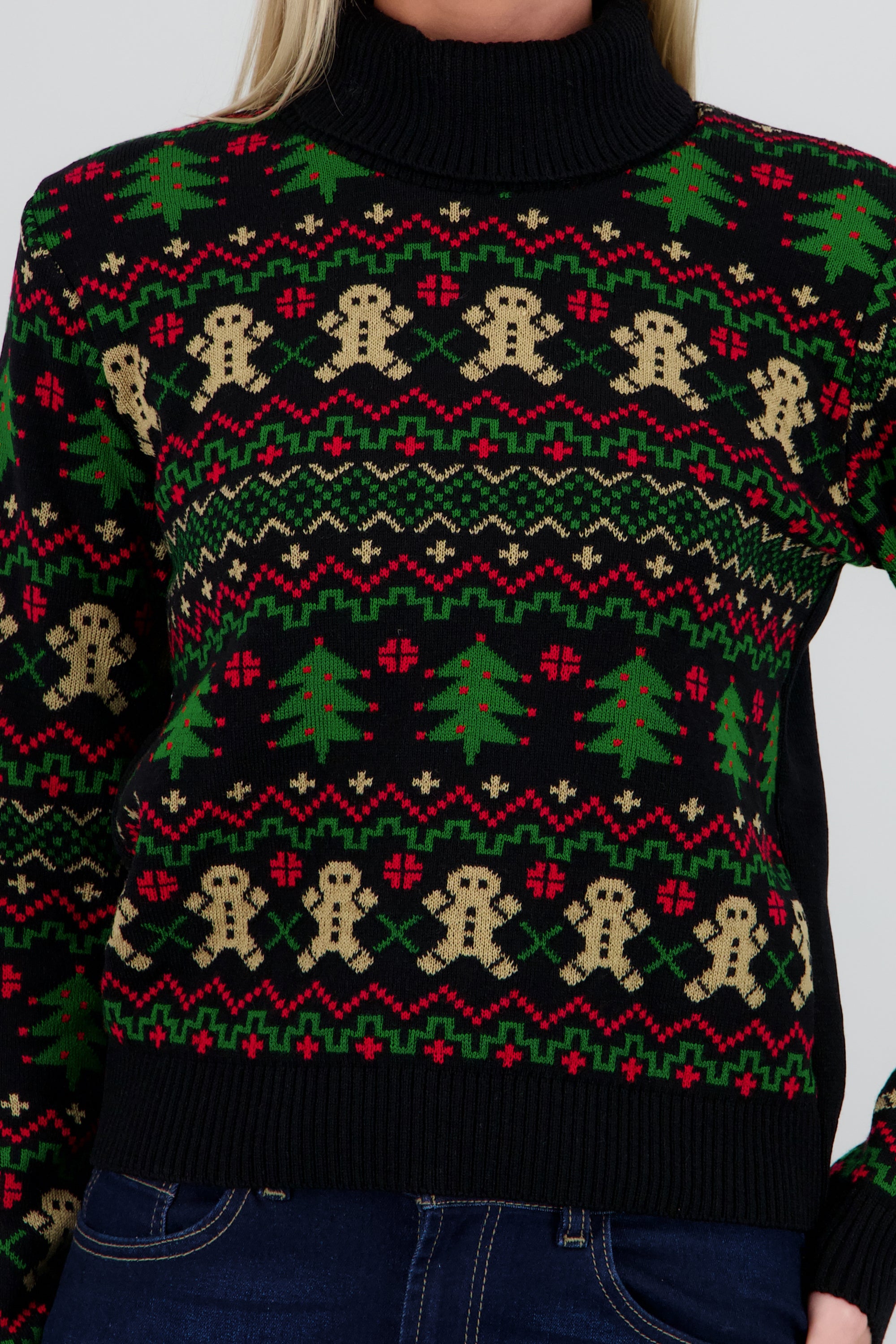 Sueter mini pino cuello tortuga NEGRO COMBO