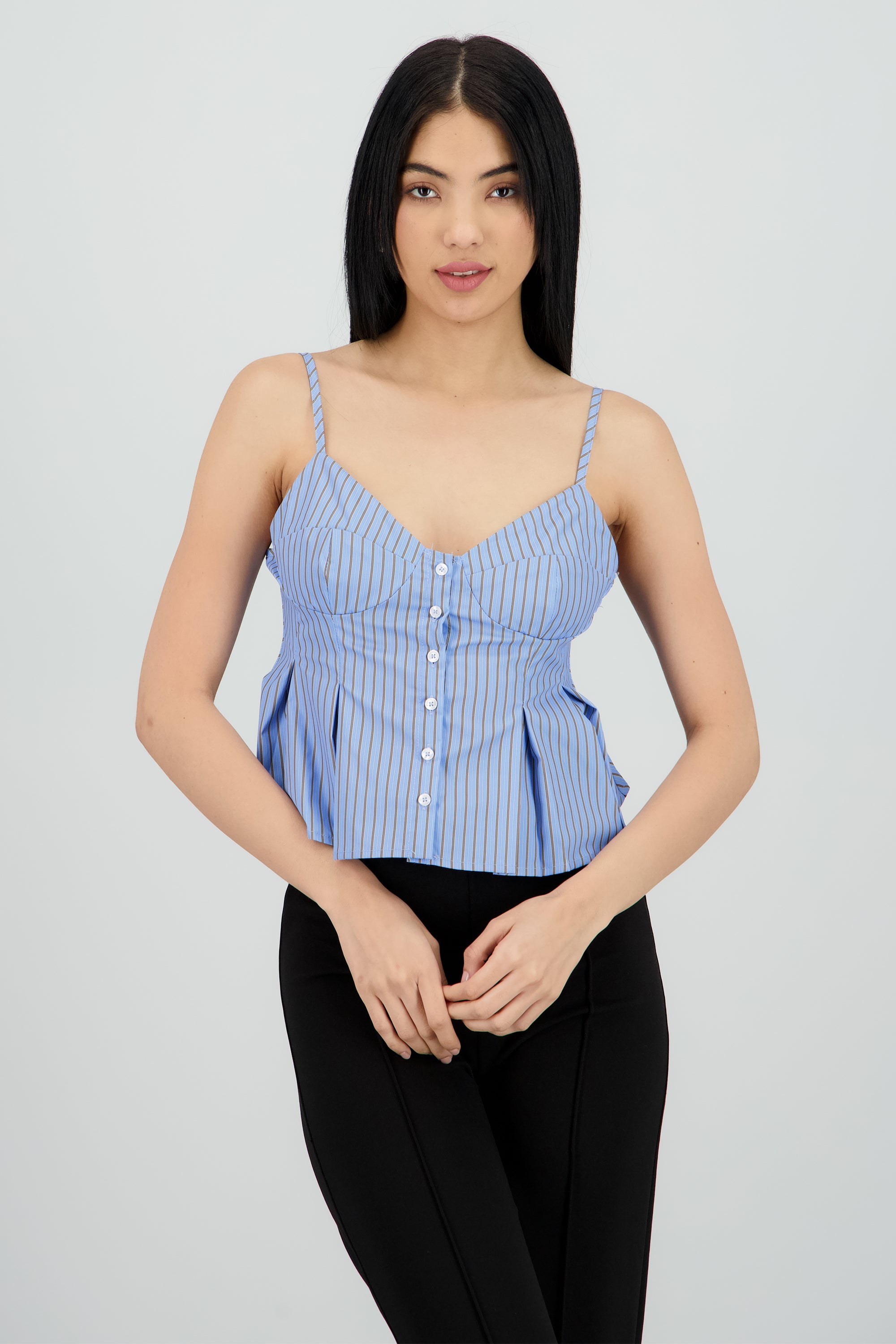 Top camisa rayas AZUL COMBO