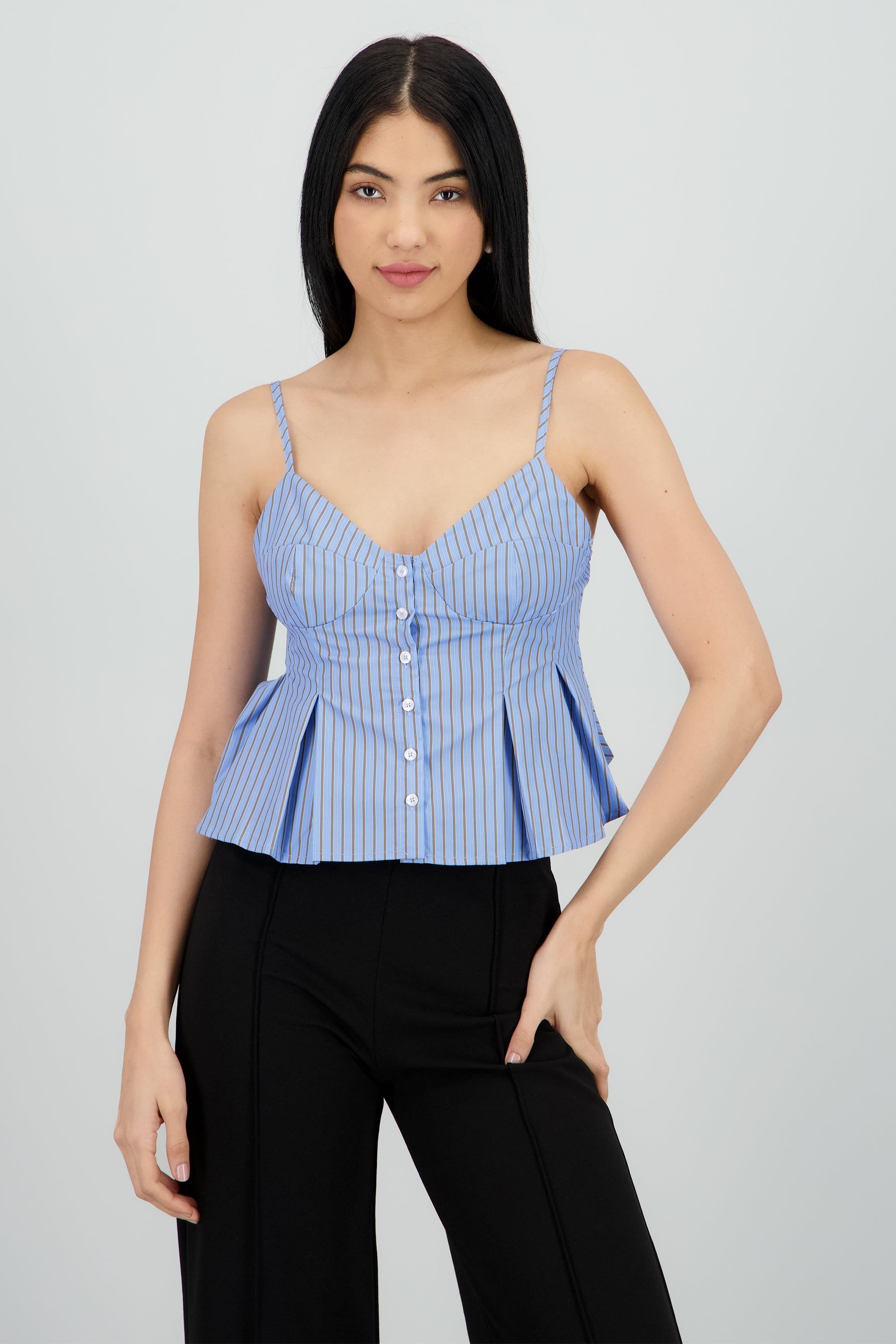 Top camisa rayas AZUL COMBO