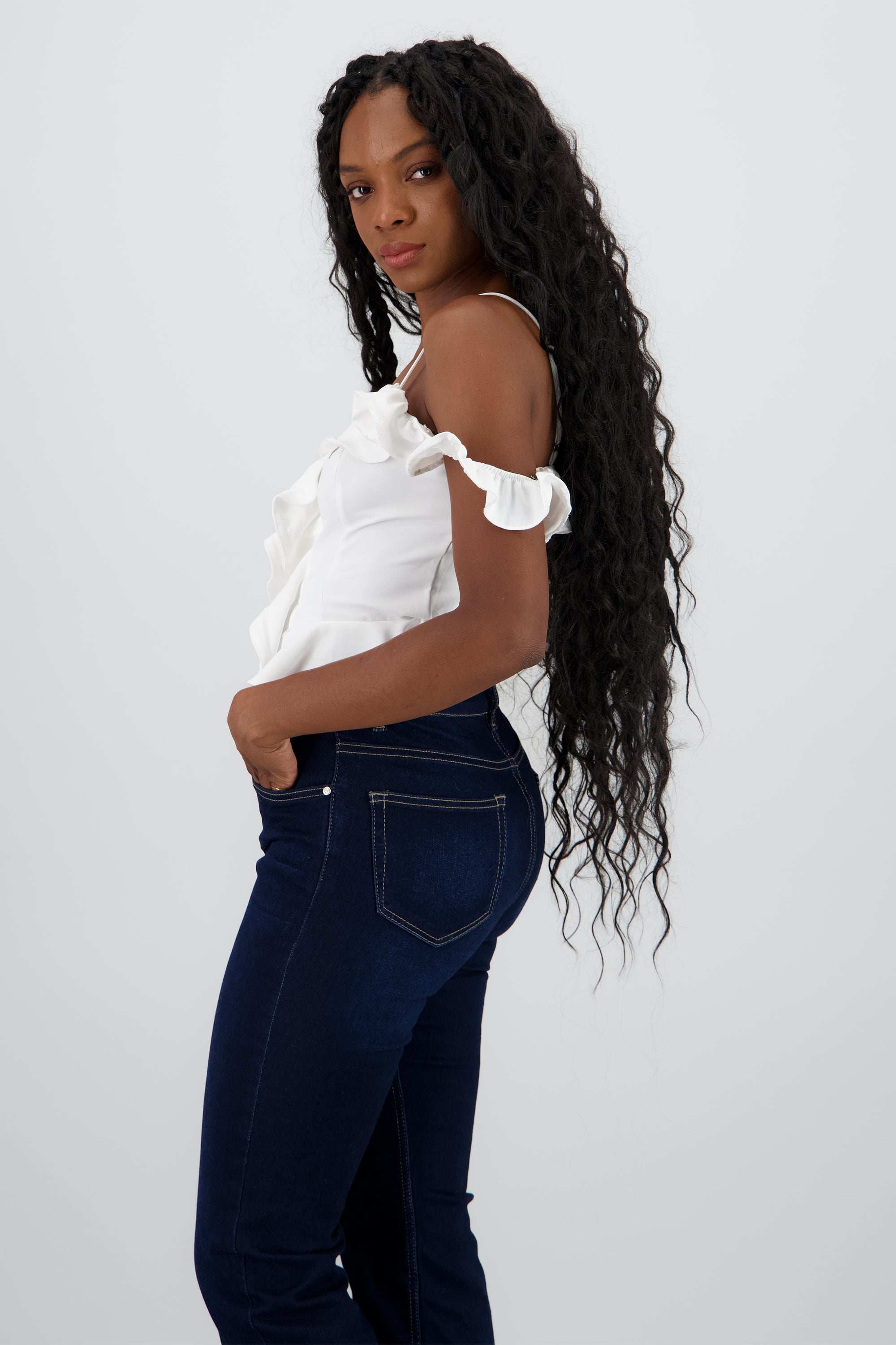 Blusa corta olanes tirantes BLANCO