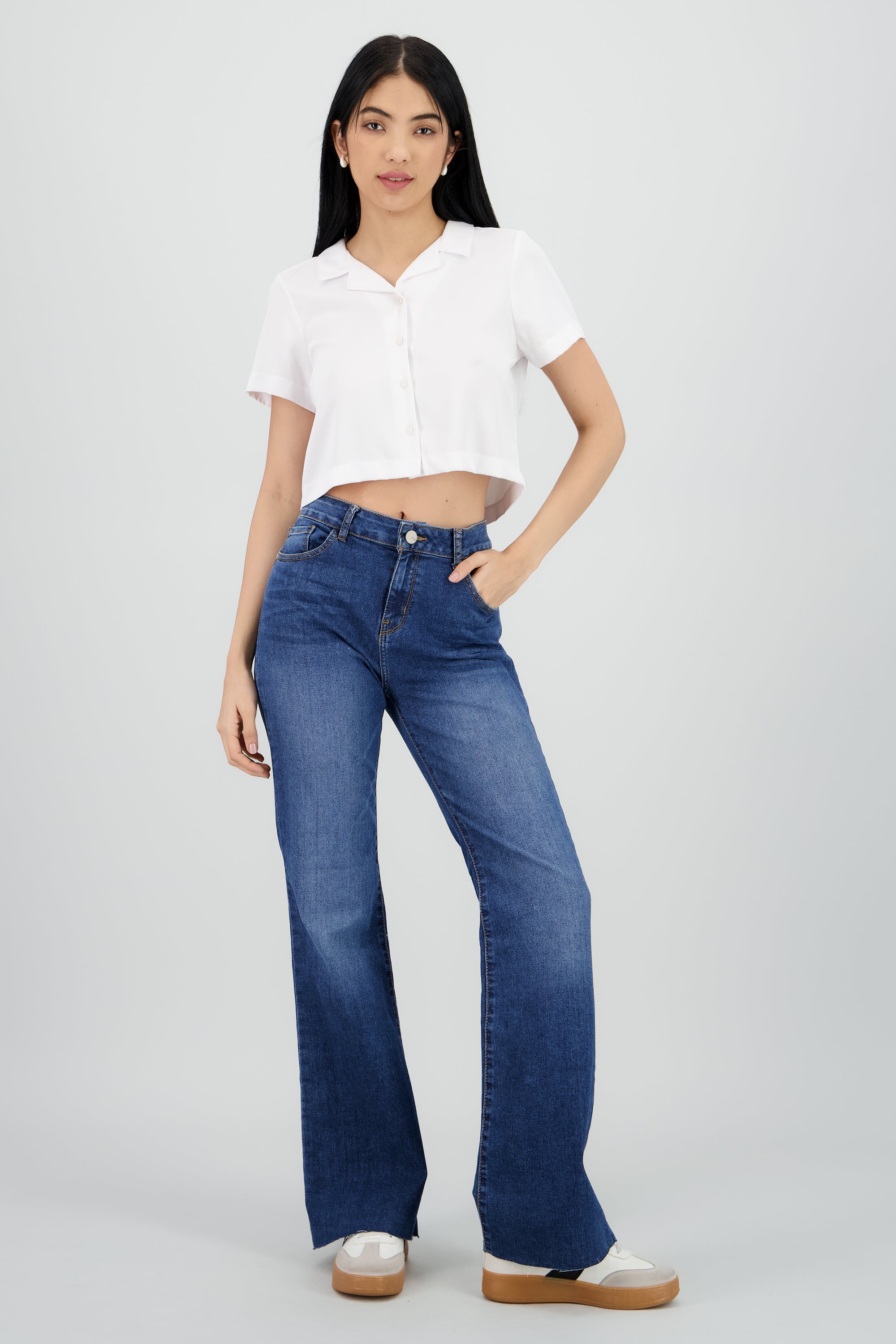 Jeans flare regular waist DARK WASH