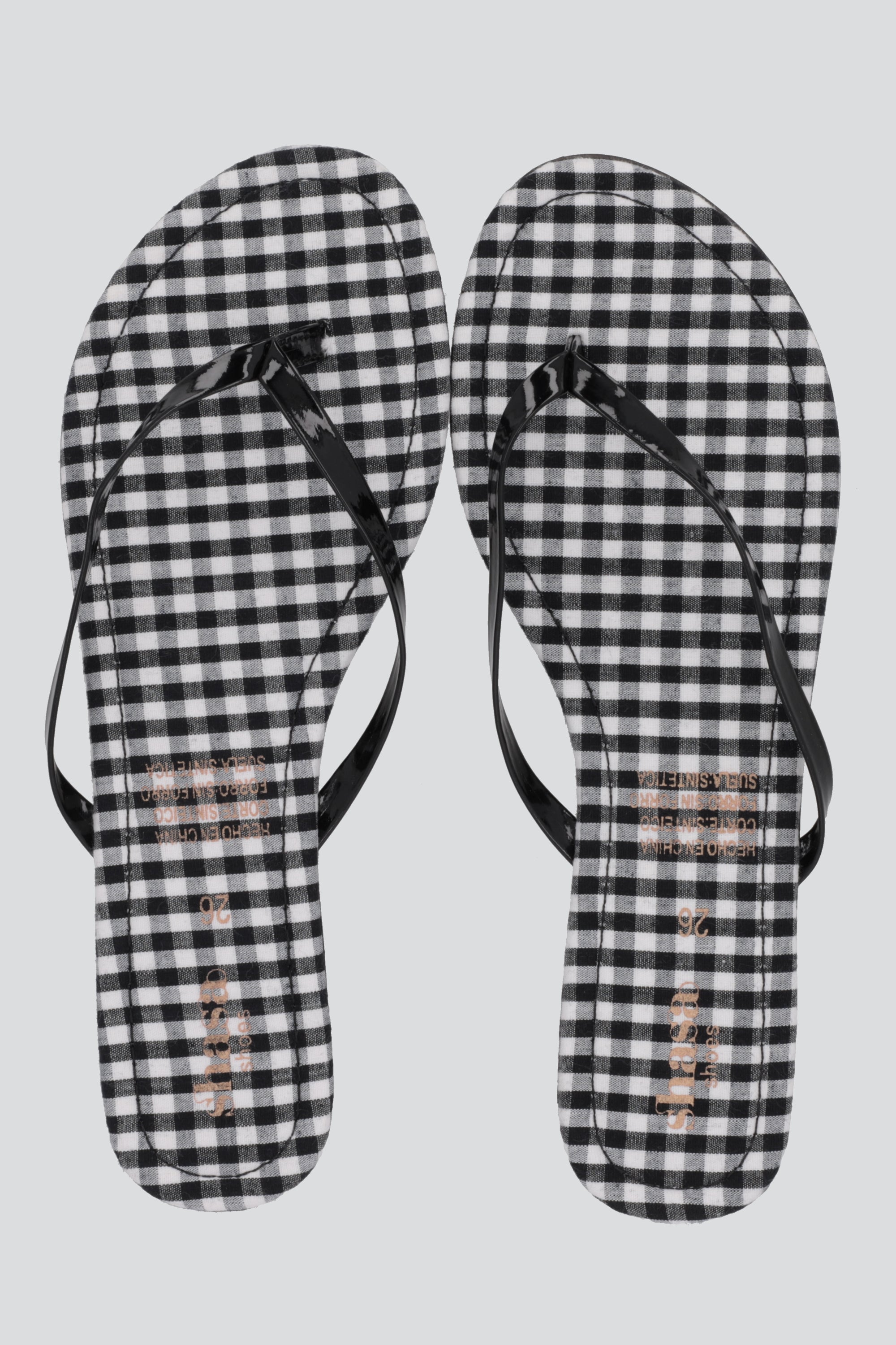 Flip flop gingham NEGRO