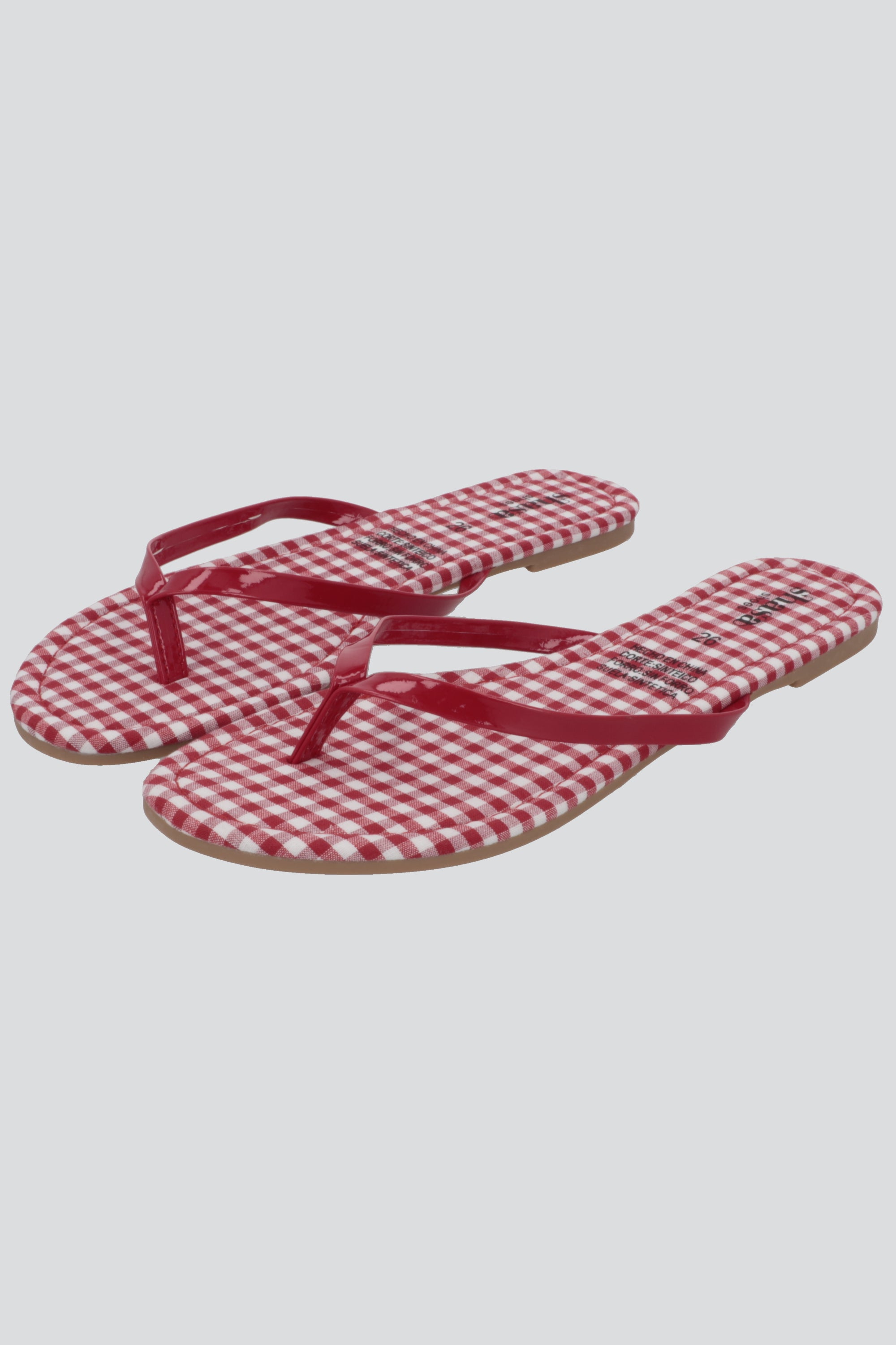 Flip flop gingham ROJO