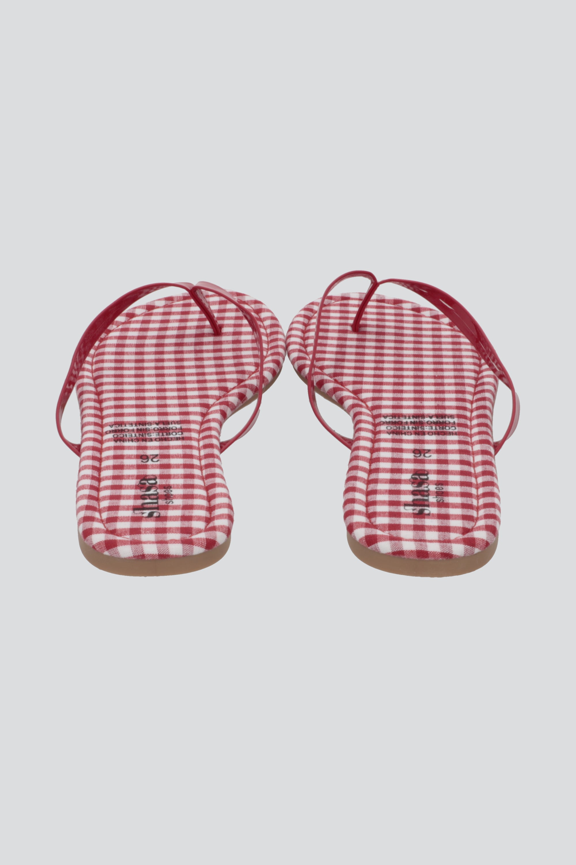 Flip flop gingham ROJO