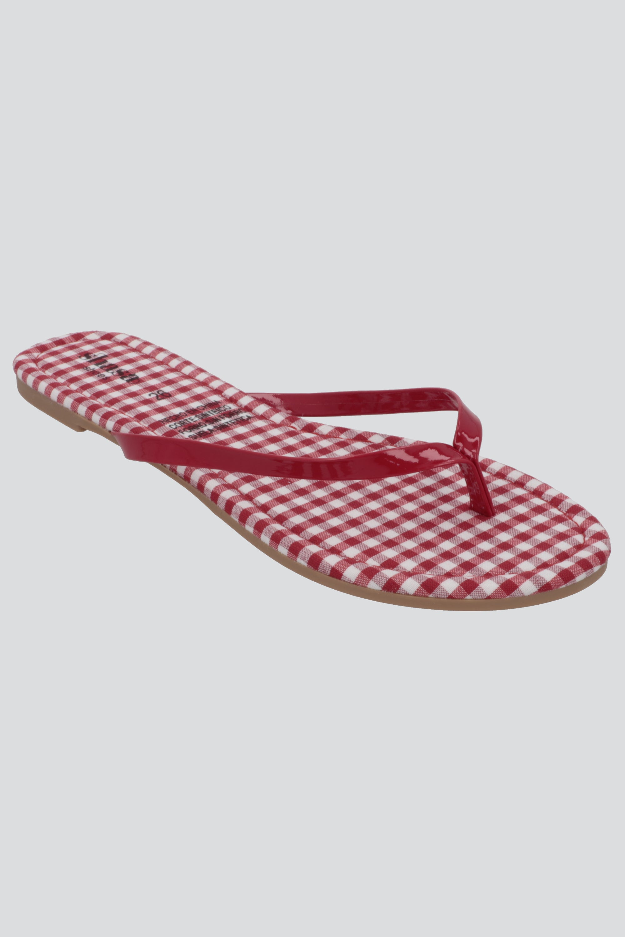 Flip flop gingham ROJO