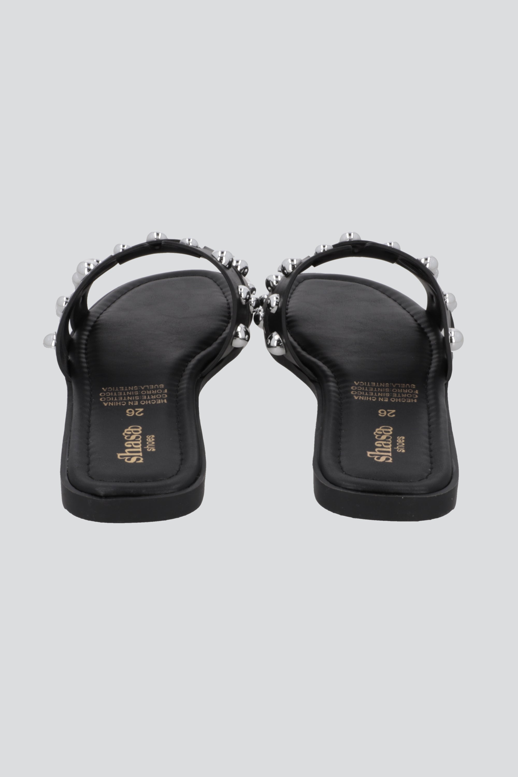 Sandalia greca mega studs NEGRO
