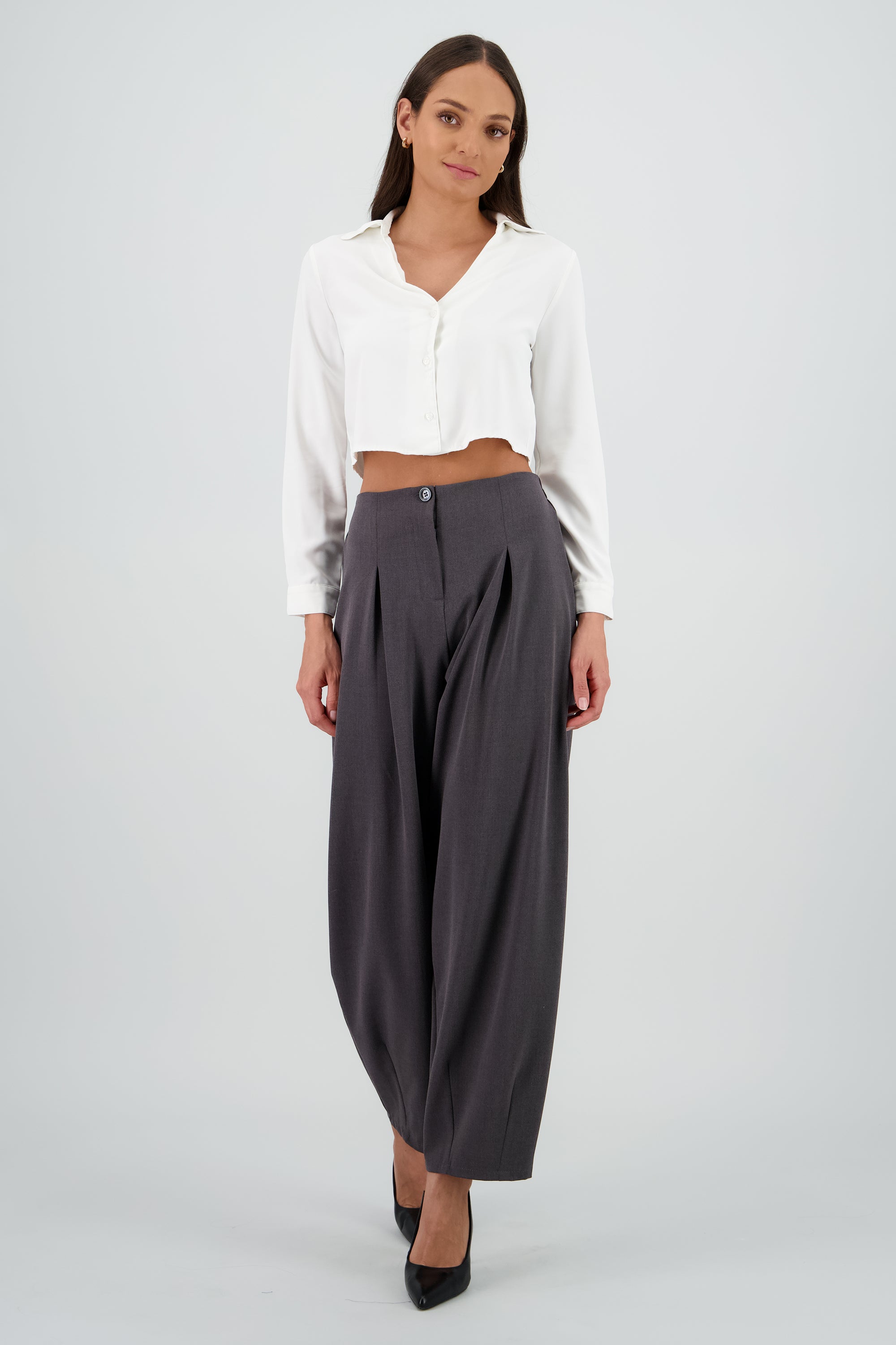 Pantalon pinzas GRIS