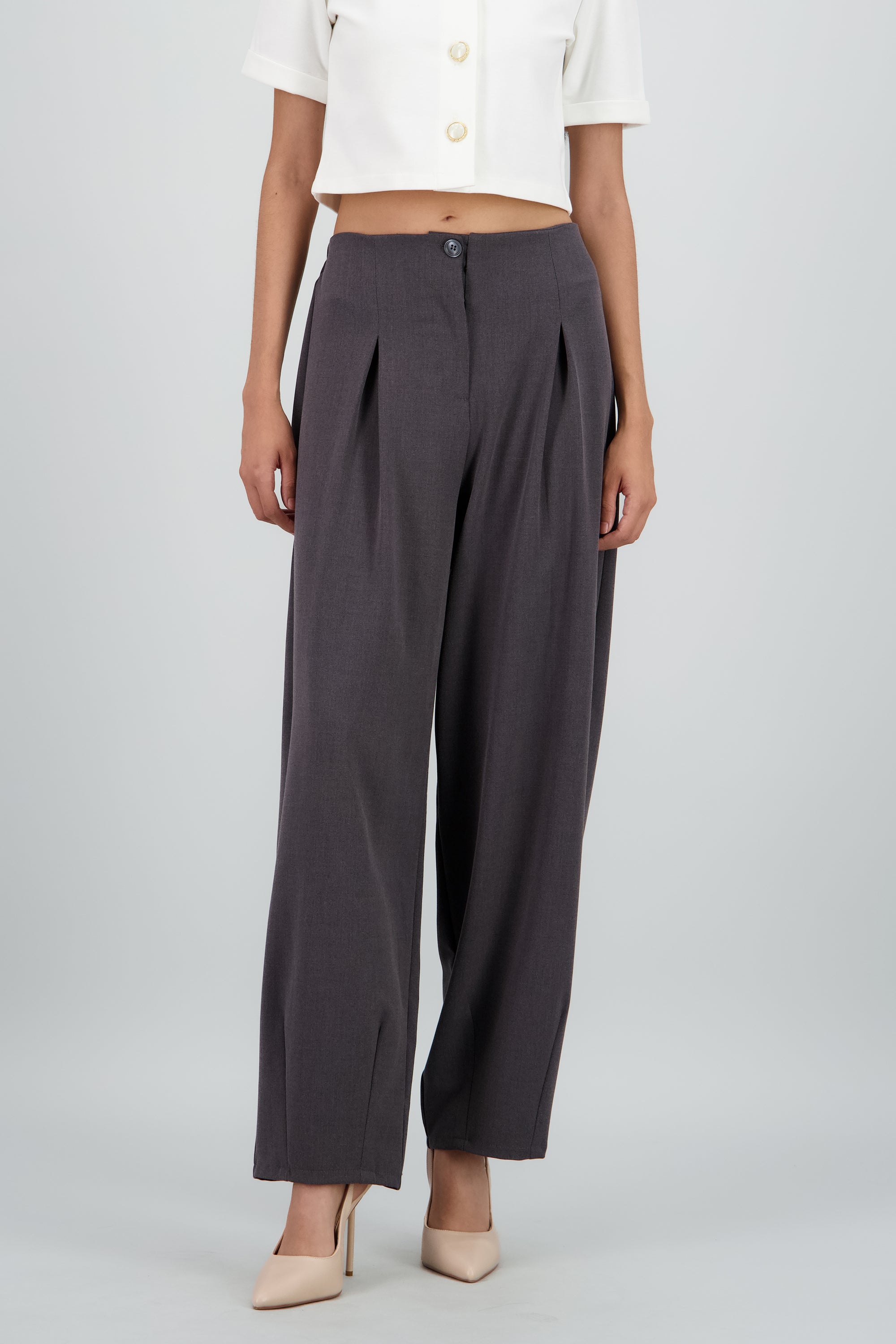 Pantalon pinzas GRIS
