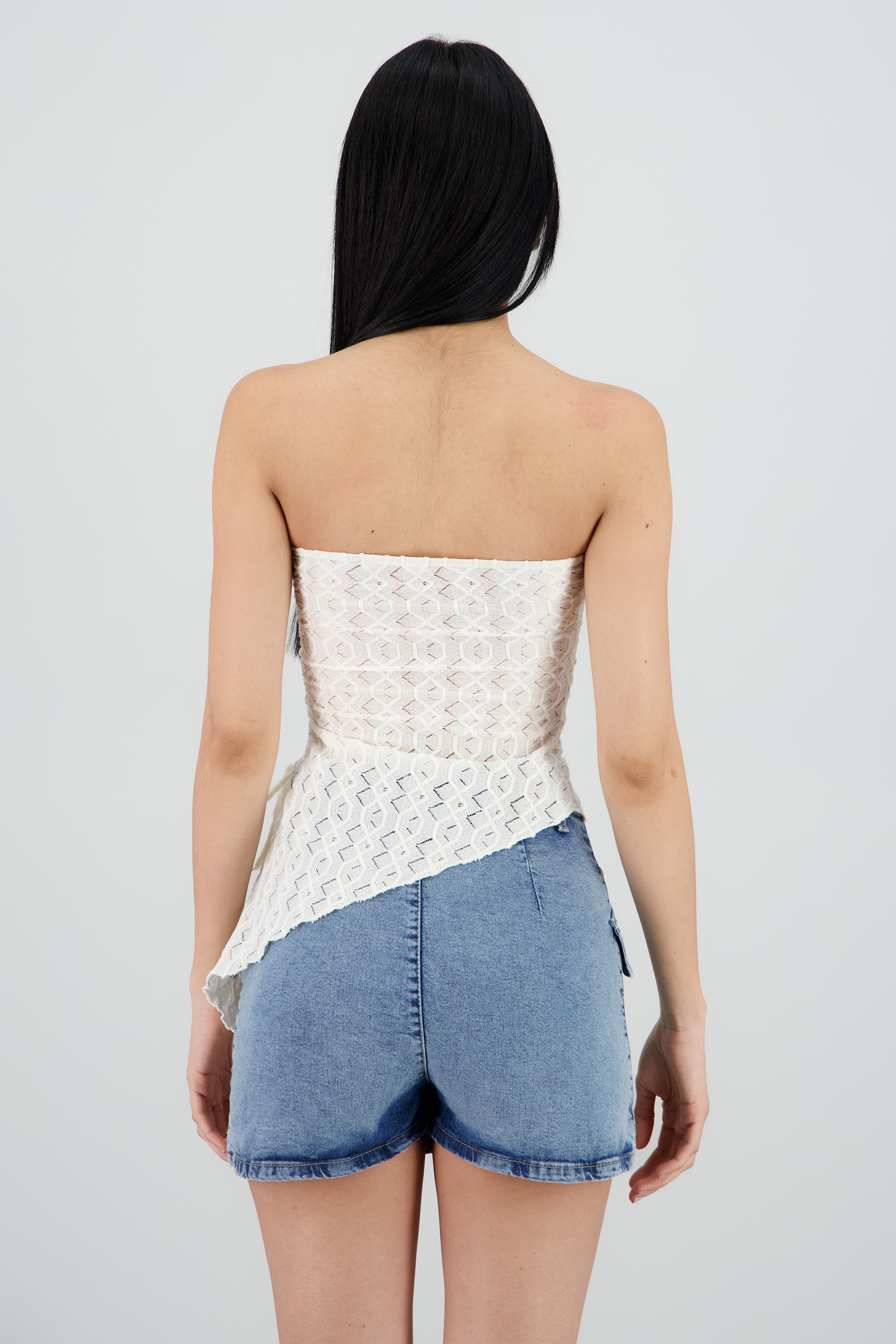 Top tubo abertura al costado textura HUESO